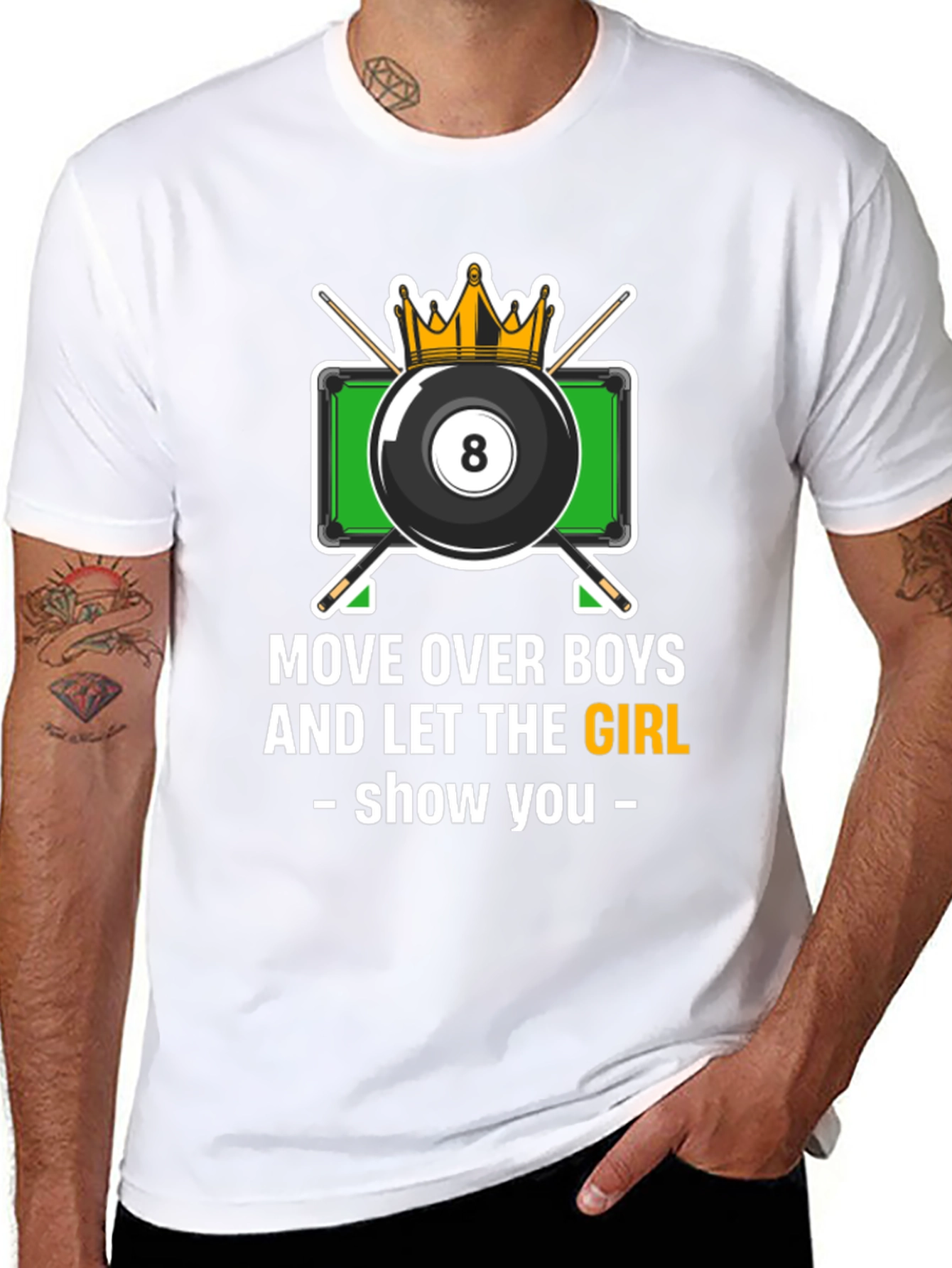 Billiards Girl T-Shirt - Move Over Boys