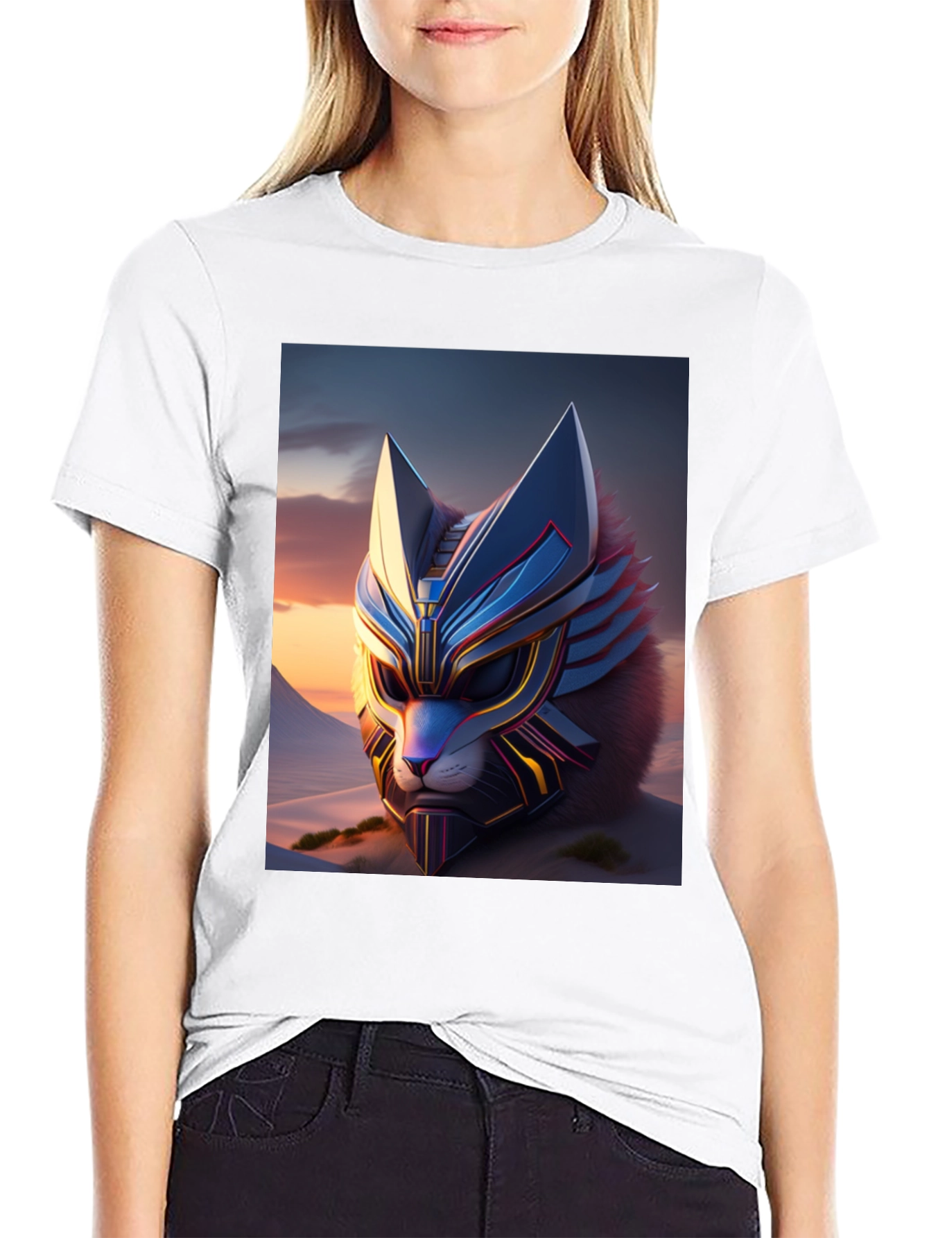 Cyberpunk Cat T-Shirt: Futuristic Feline Design