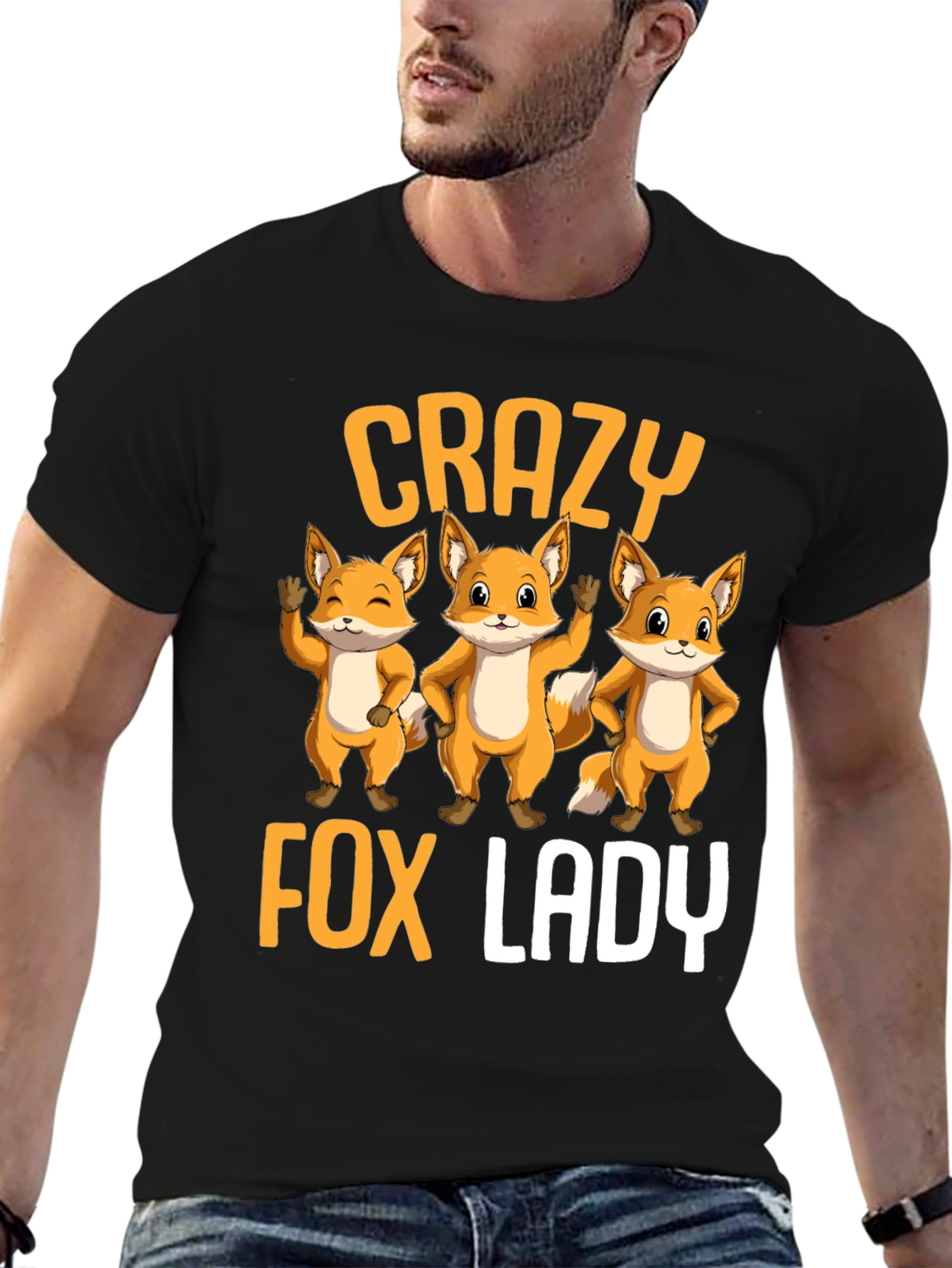 Crazy Fox Lady T-Shirt | Cute Animal Graphic Tee