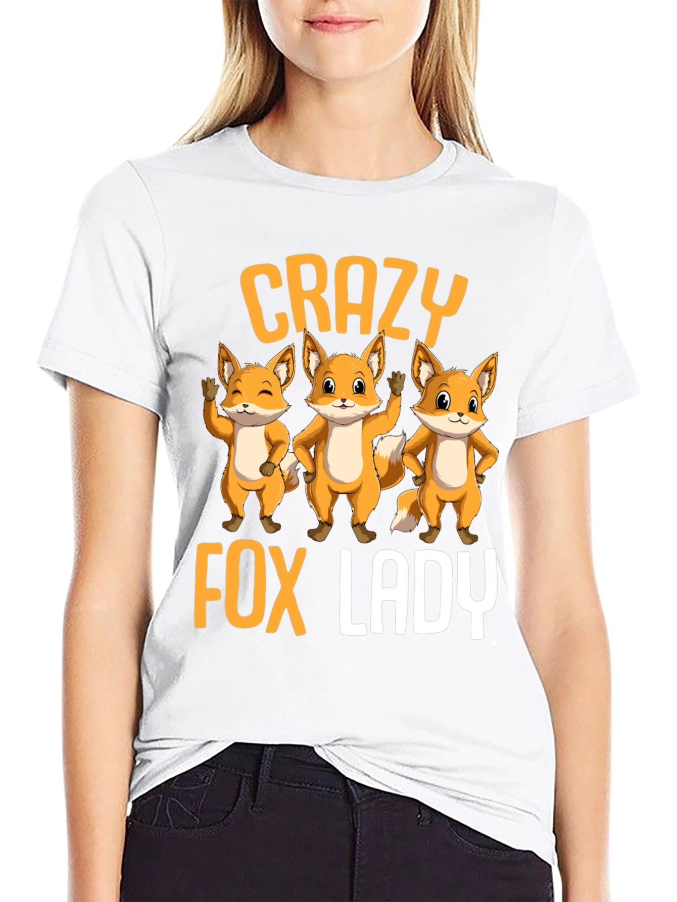 Crazy Fox Lady T-Shirt | Cute Animal Graphic Tee