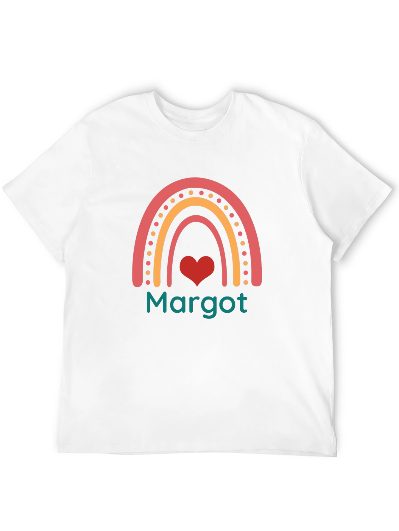 Margot Rainbow Heart Personalized T-Shirt