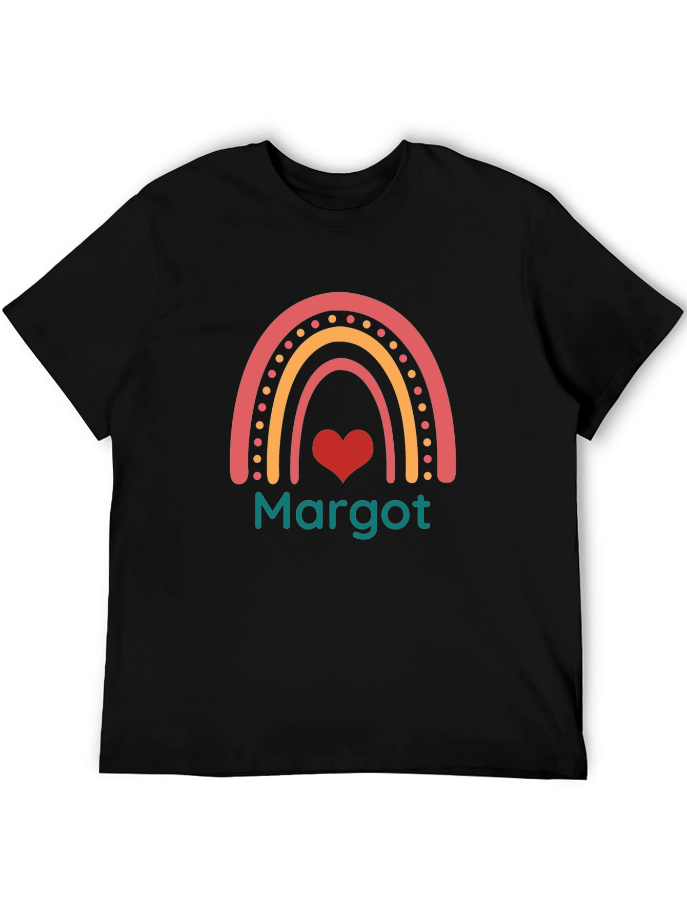 Margot Rainbow Heart Personalized T-Shirt