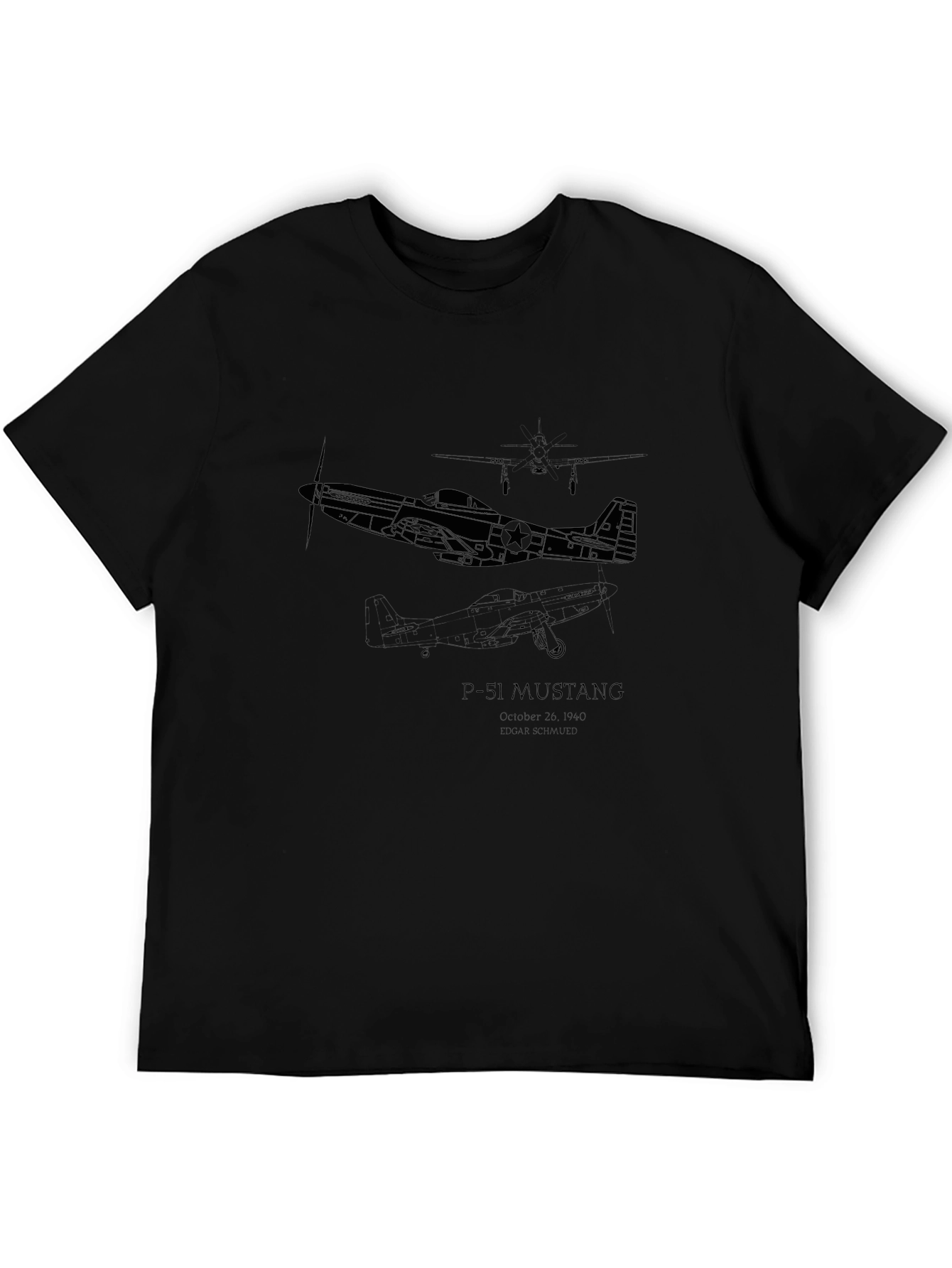 P-51 Mustang Black T-Shirt