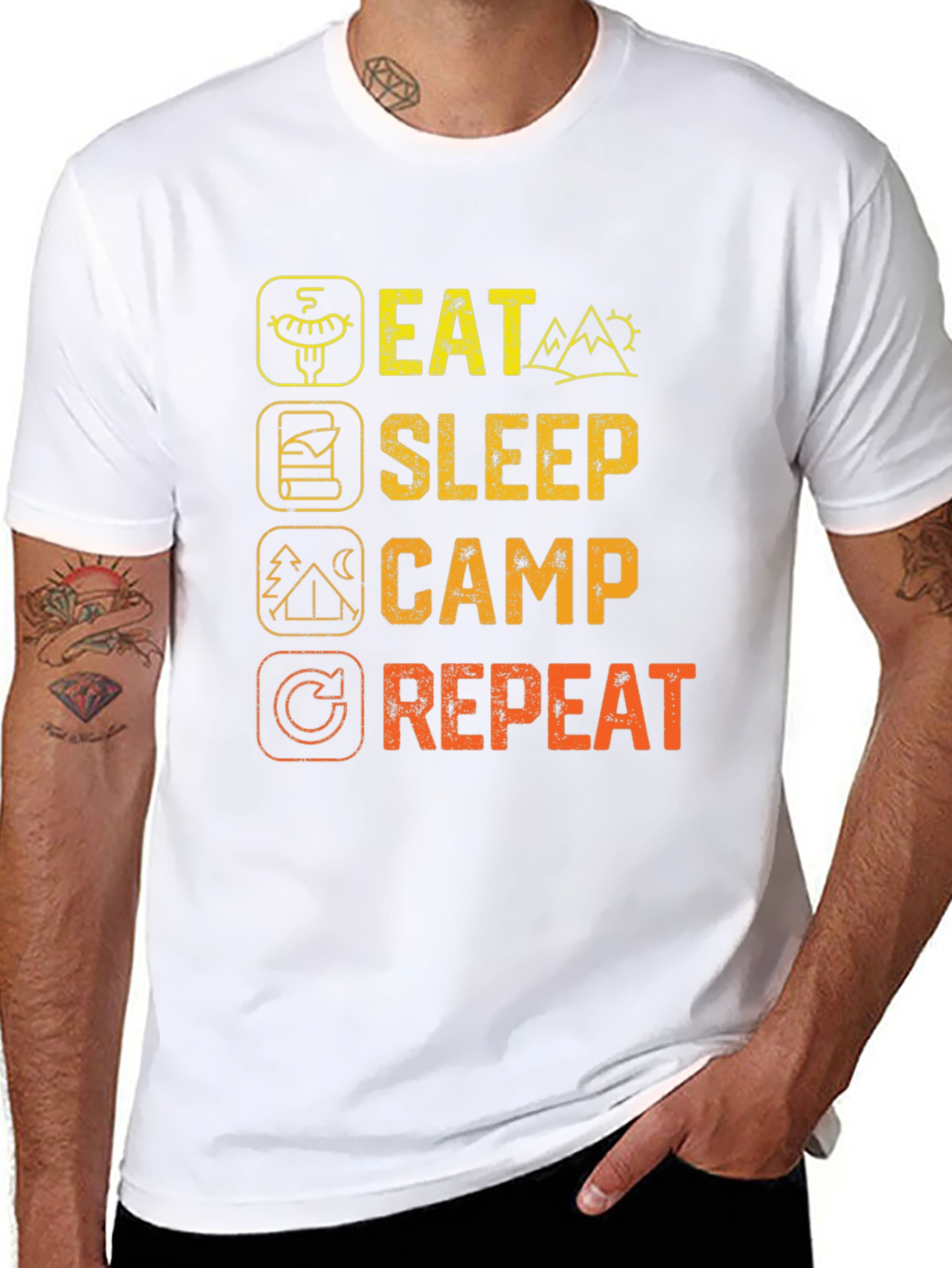 Eat Sleep Camp Repeat Graphic Tee