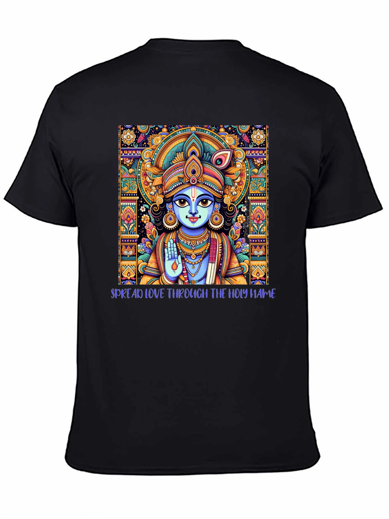 Krishna Art Black T-Shirt