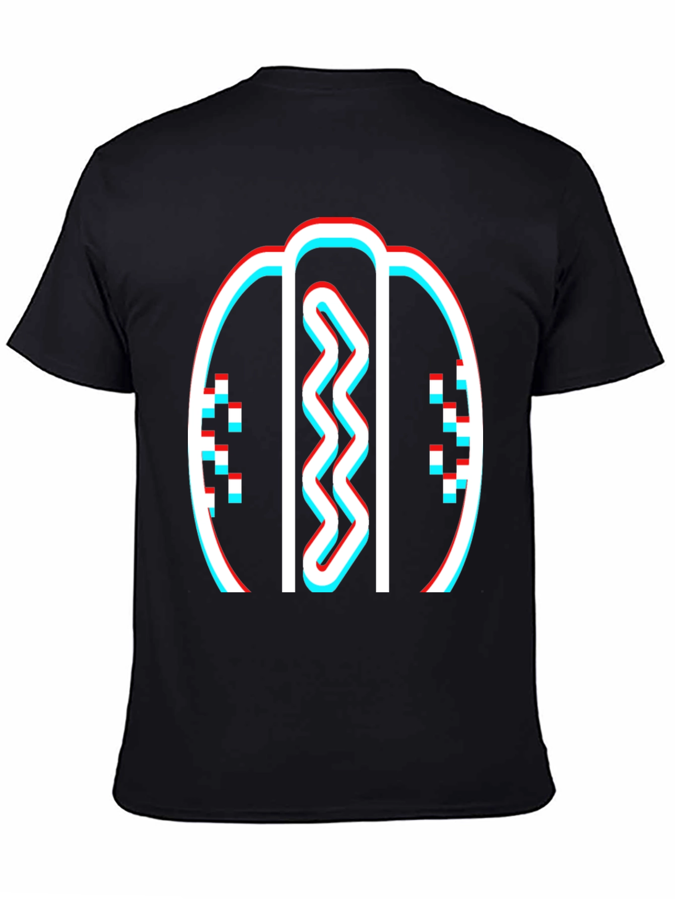Retro Hotdog Graphic T-Shirt - Black Crew Neck