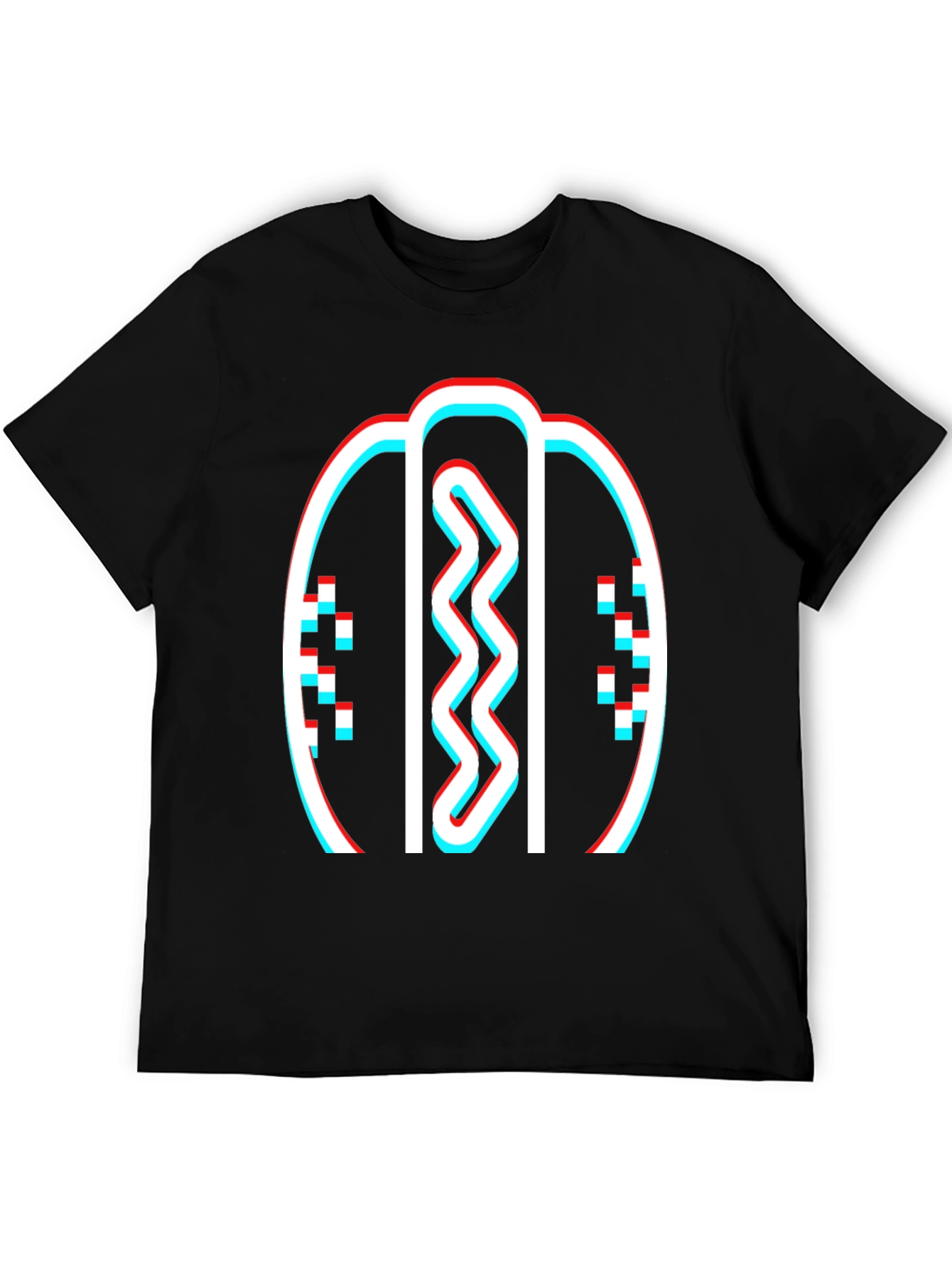 Retro Hotdog Graphic T-Shirt - Black Crew Neck
