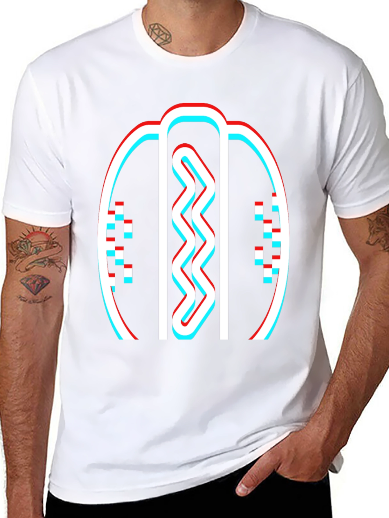 Retro Hotdog Graphic T-Shirt - Black Crew Neck
