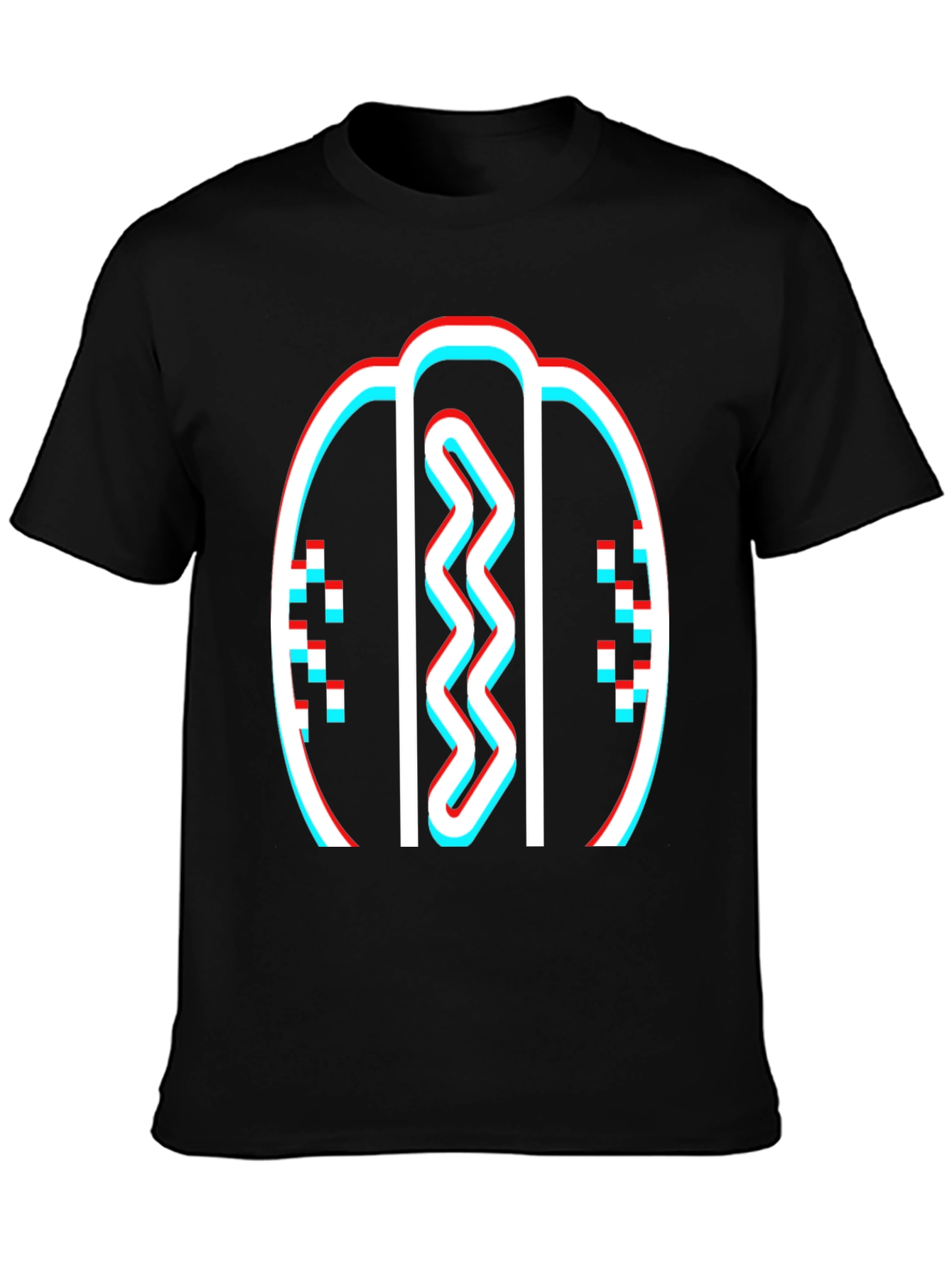 Retro Hotdog Graphic T-Shirt - Black Crew Neck