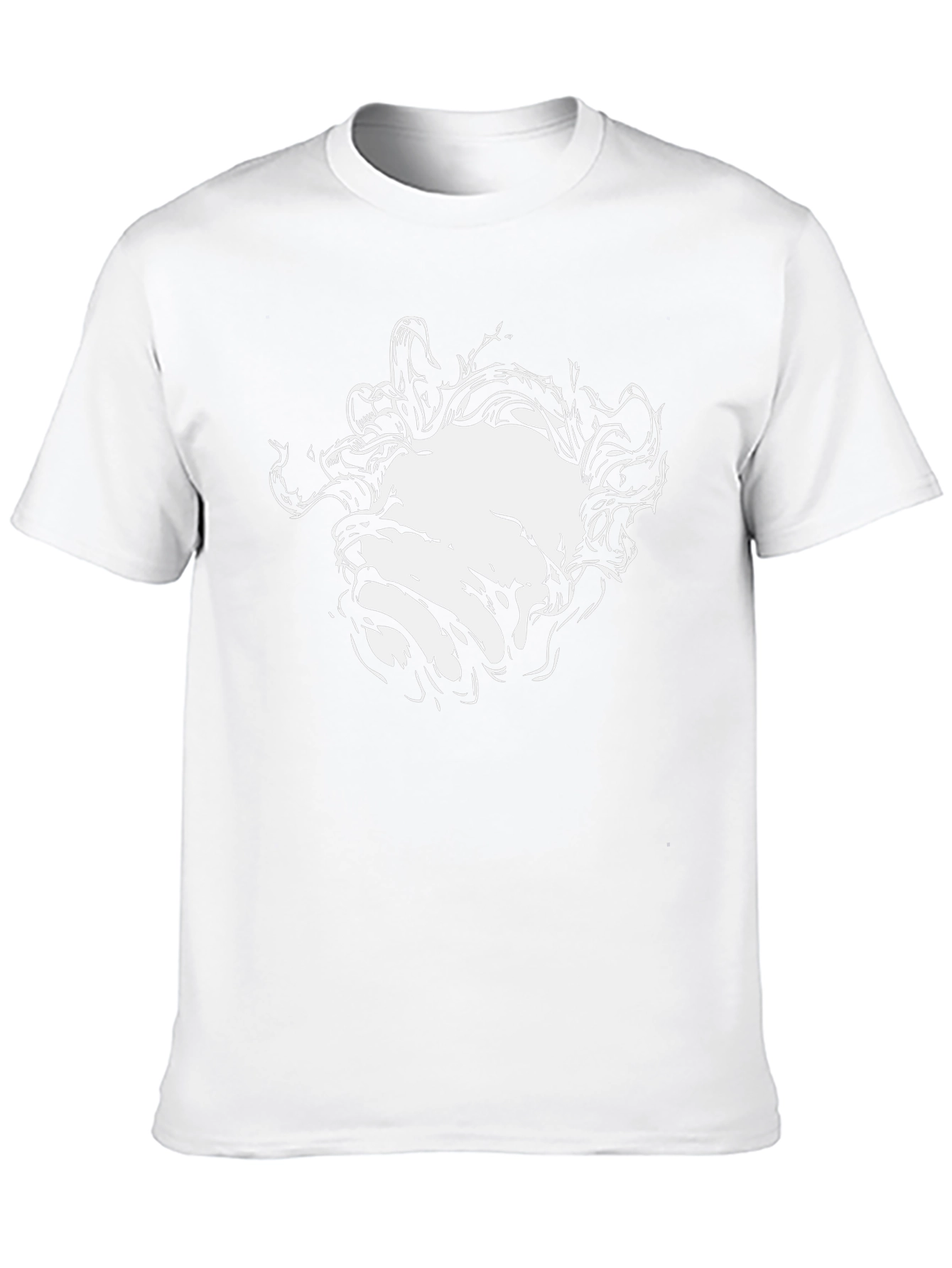 Mens Black Graphic Tee - Abstract Face Design