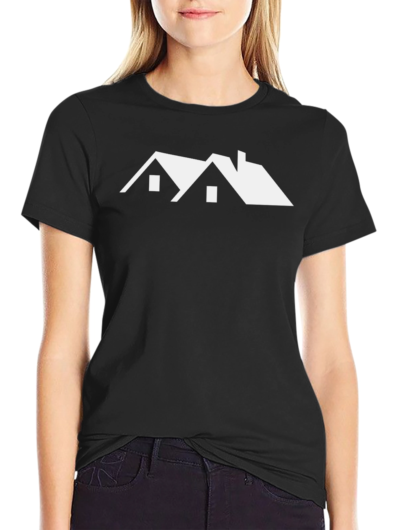 Modern Architecture Graphic Tee - Black Cotton Shirt
