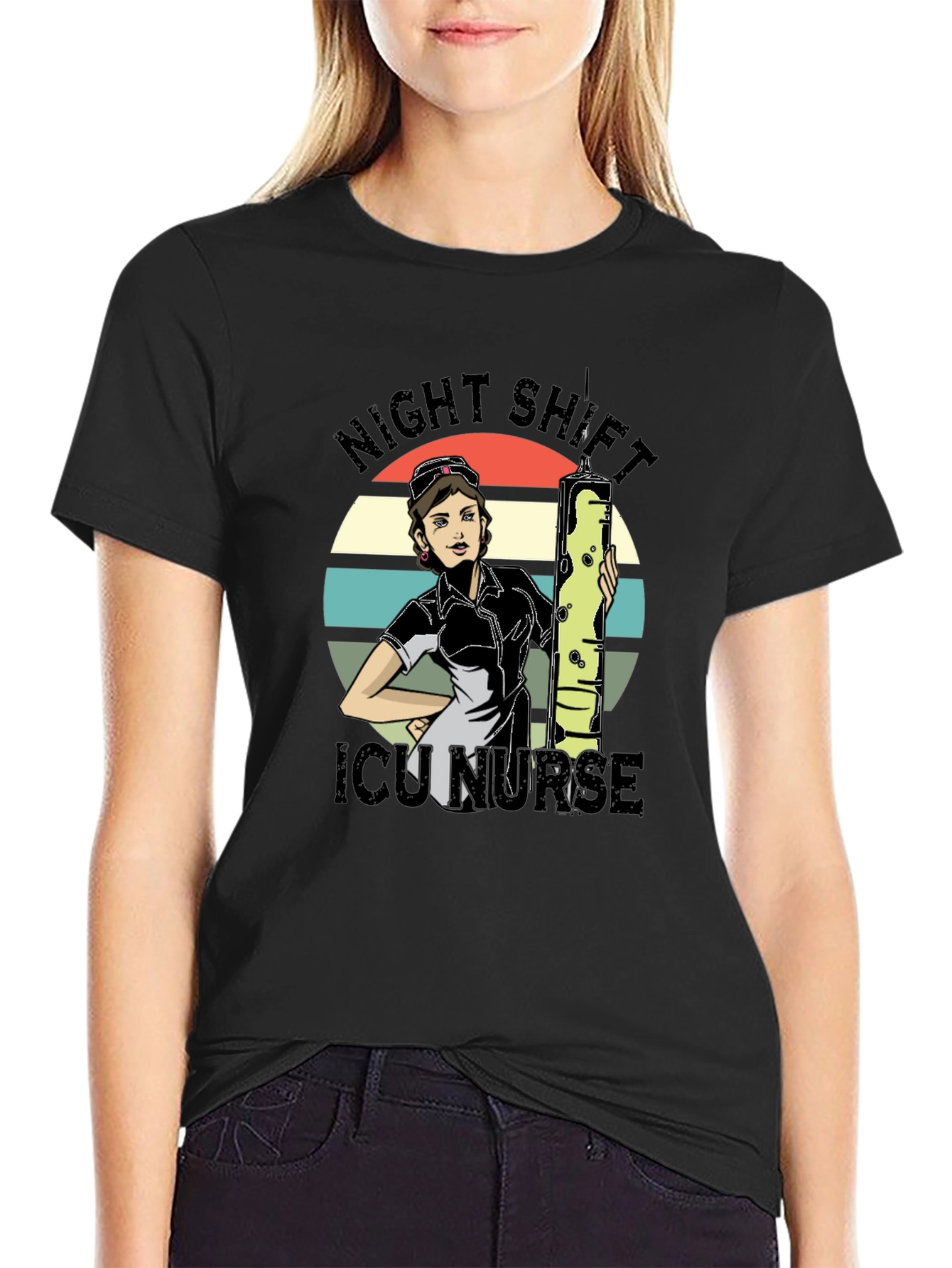 Night Shift ICU Nurse Graphic T-Shirt