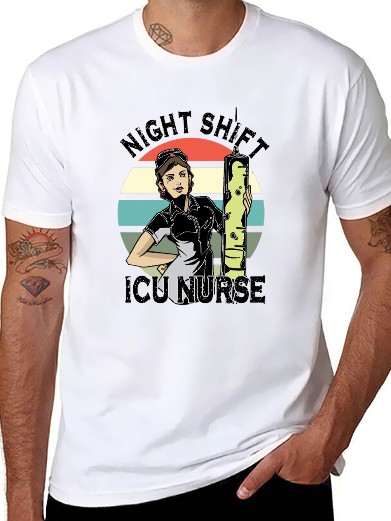 Night Shift ICU Nurse Graphic T-Shirt