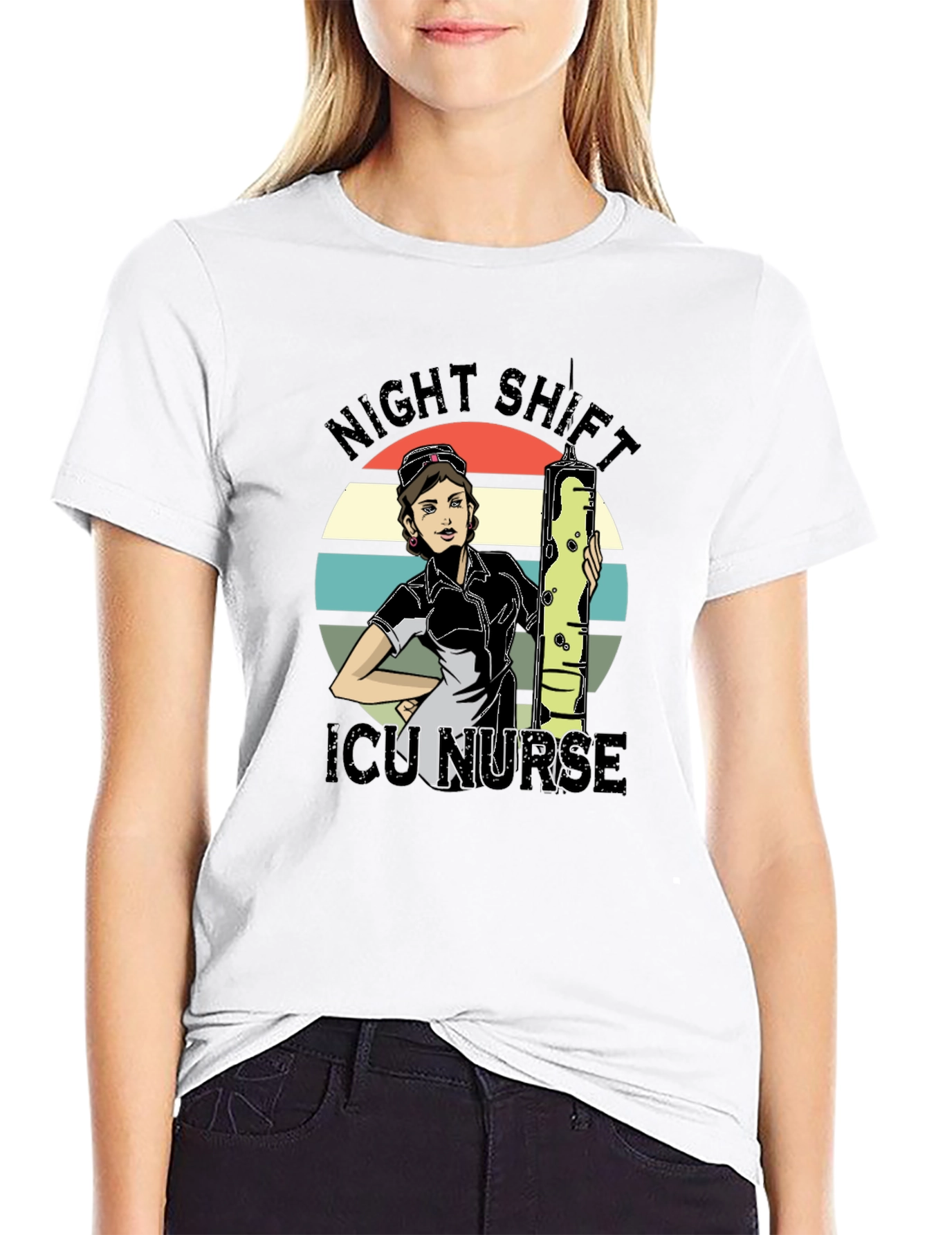 Night Shift ICU Nurse Graphic T-Shirt