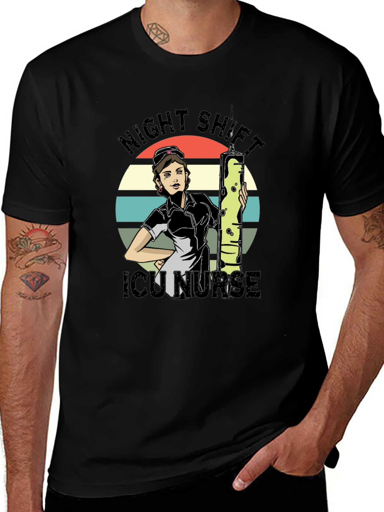 Night Shift ICU Nurse Graphic T-Shirt