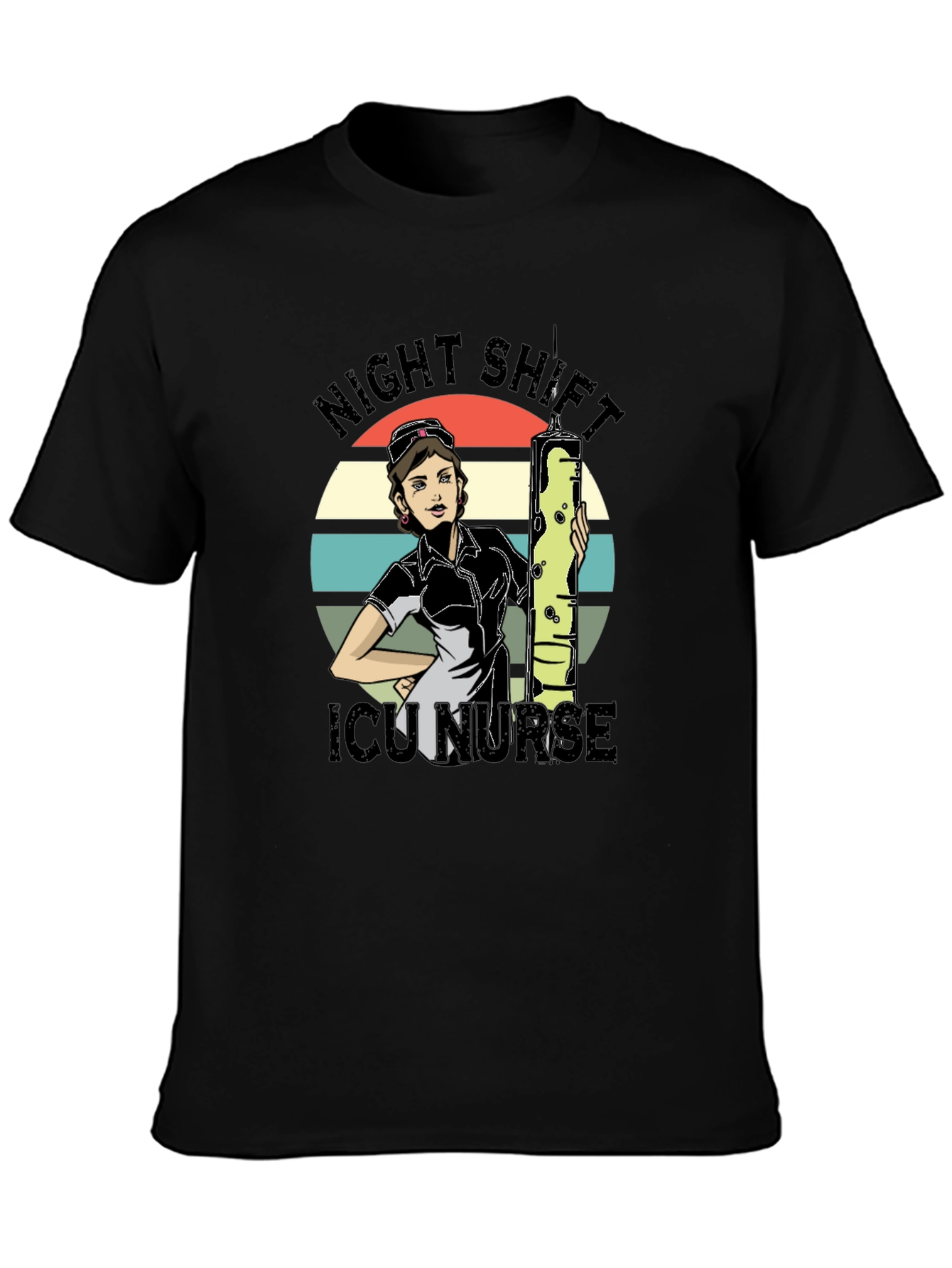 Night Shift ICU Nurse Graphic T-Shirt