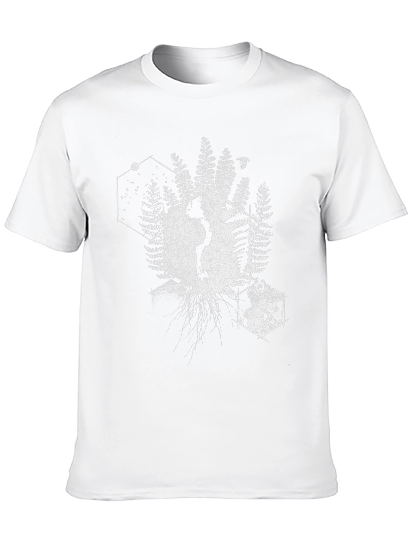 Geometric Nature T-Shirt - Black Cotton Tee