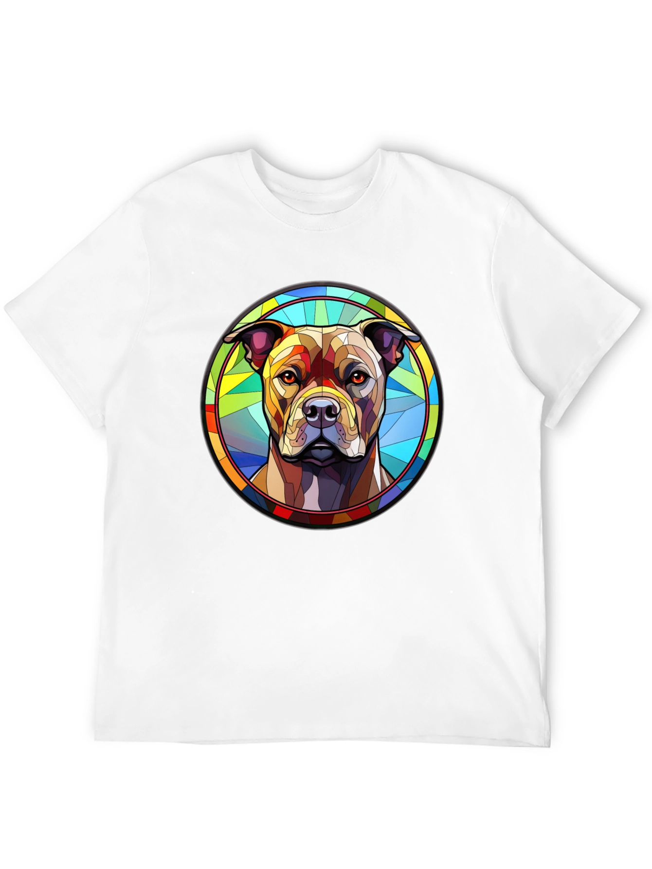 Stained Glass Dog Graphic T-Shirt