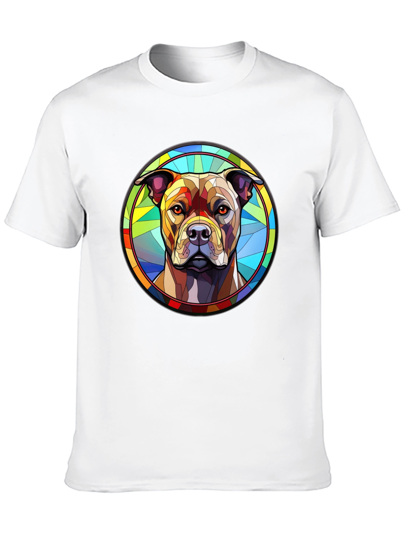 Stained Glass Dog Graphic T-Shirt