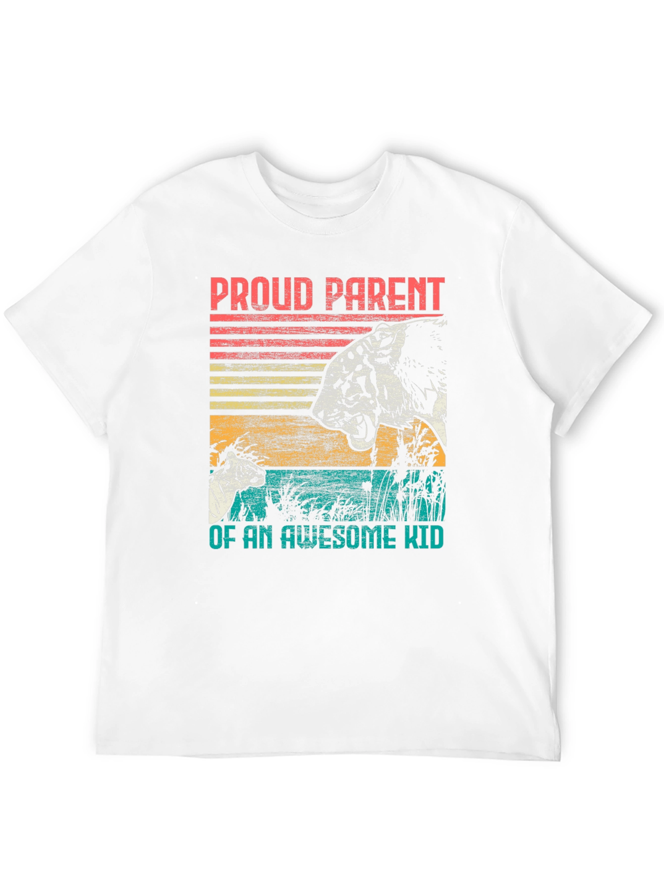 Proud Parent Awesome Kid Tiger Graphic T-Shirt