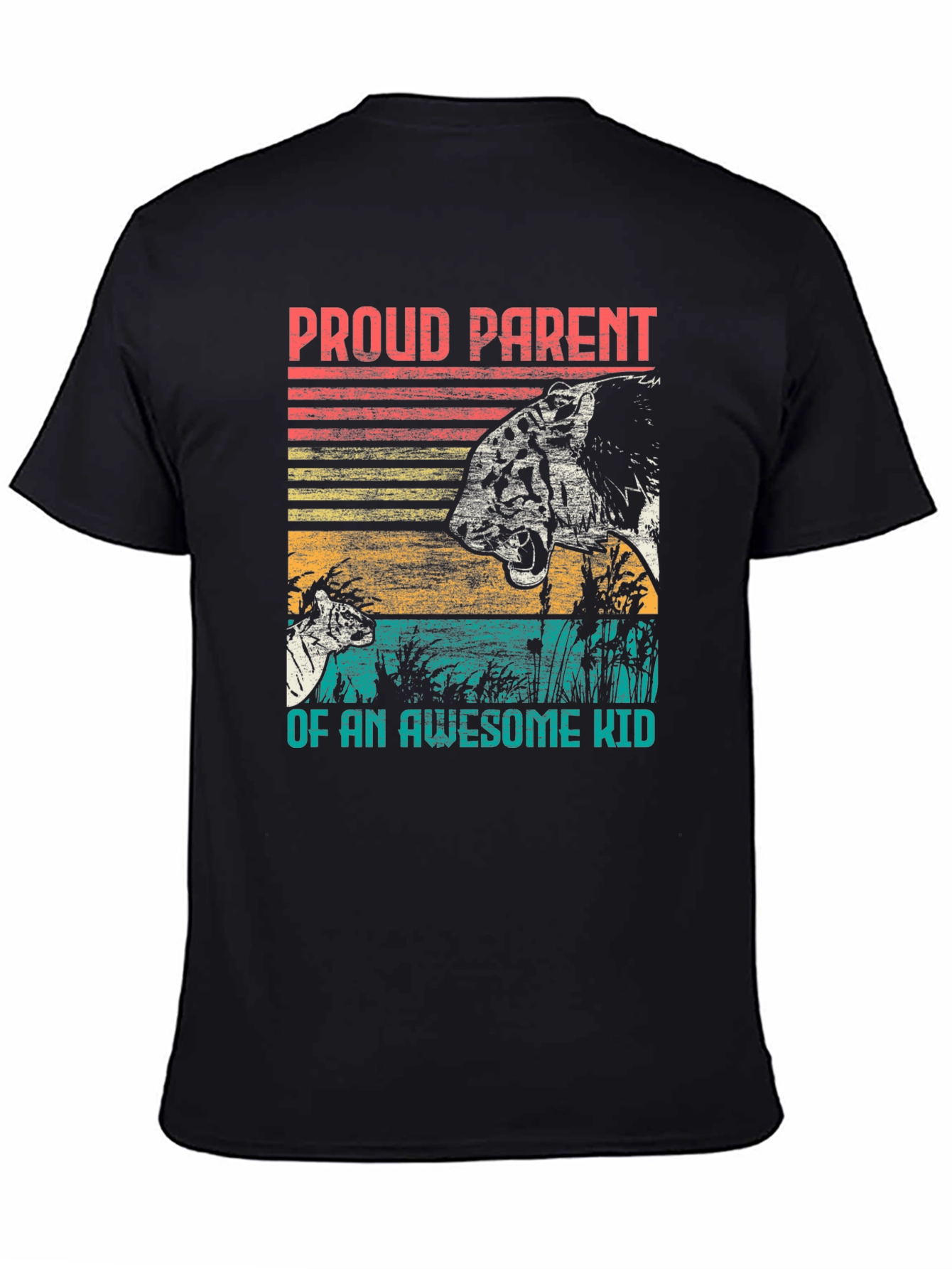 Proud Parent Awesome Kid Tiger Graphic T-Shirt
