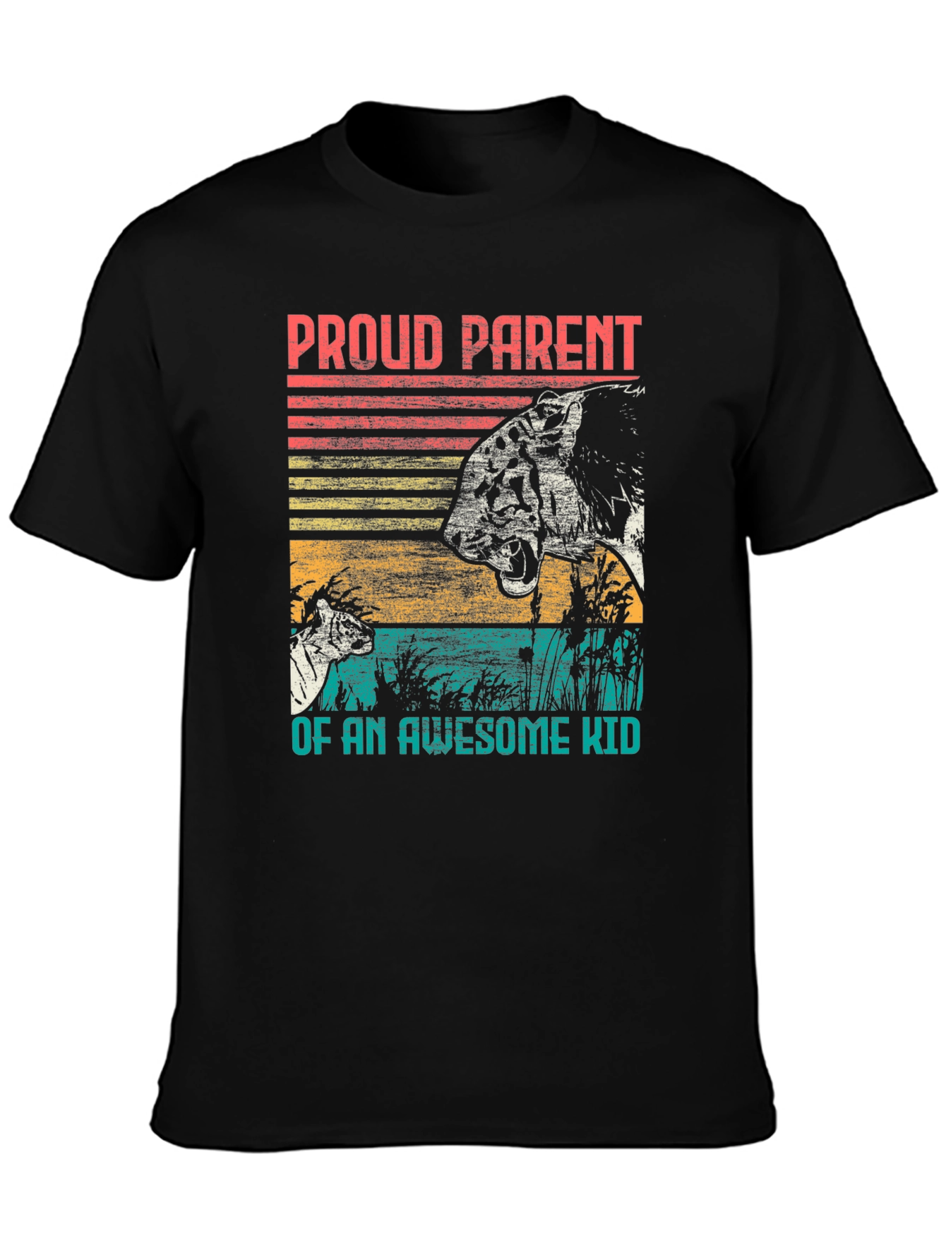 Proud Parent Awesome Kid Tiger Graphic T-Shirt