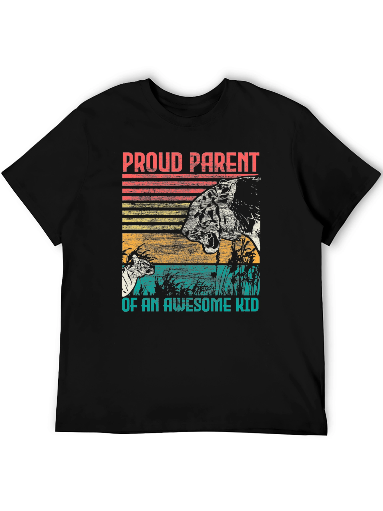 Proud Parent Awesome Kid Tiger Graphic T-Shirt
