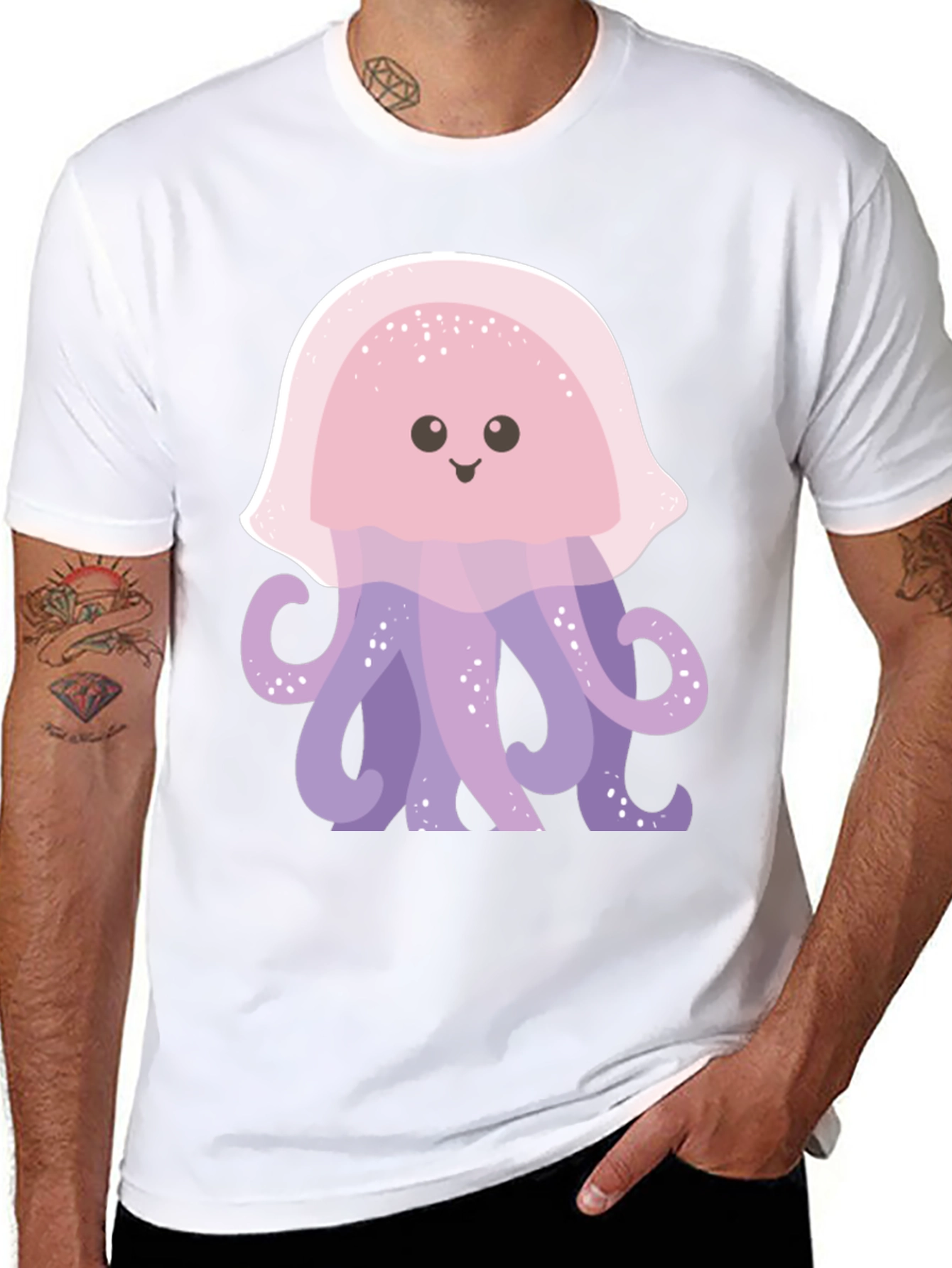 Cute Jellyfish Graphic Tee - Soft Black Cotton Shirt