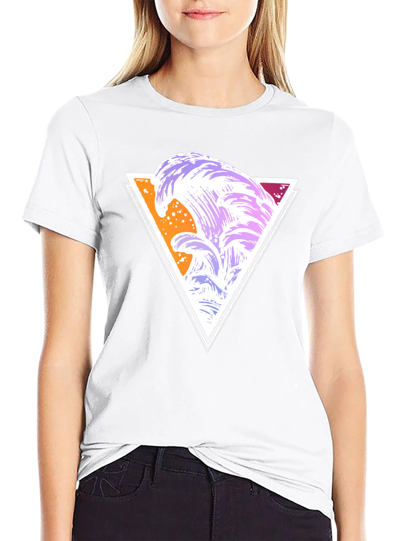 Abstract Wave Triangle Graphic Tee