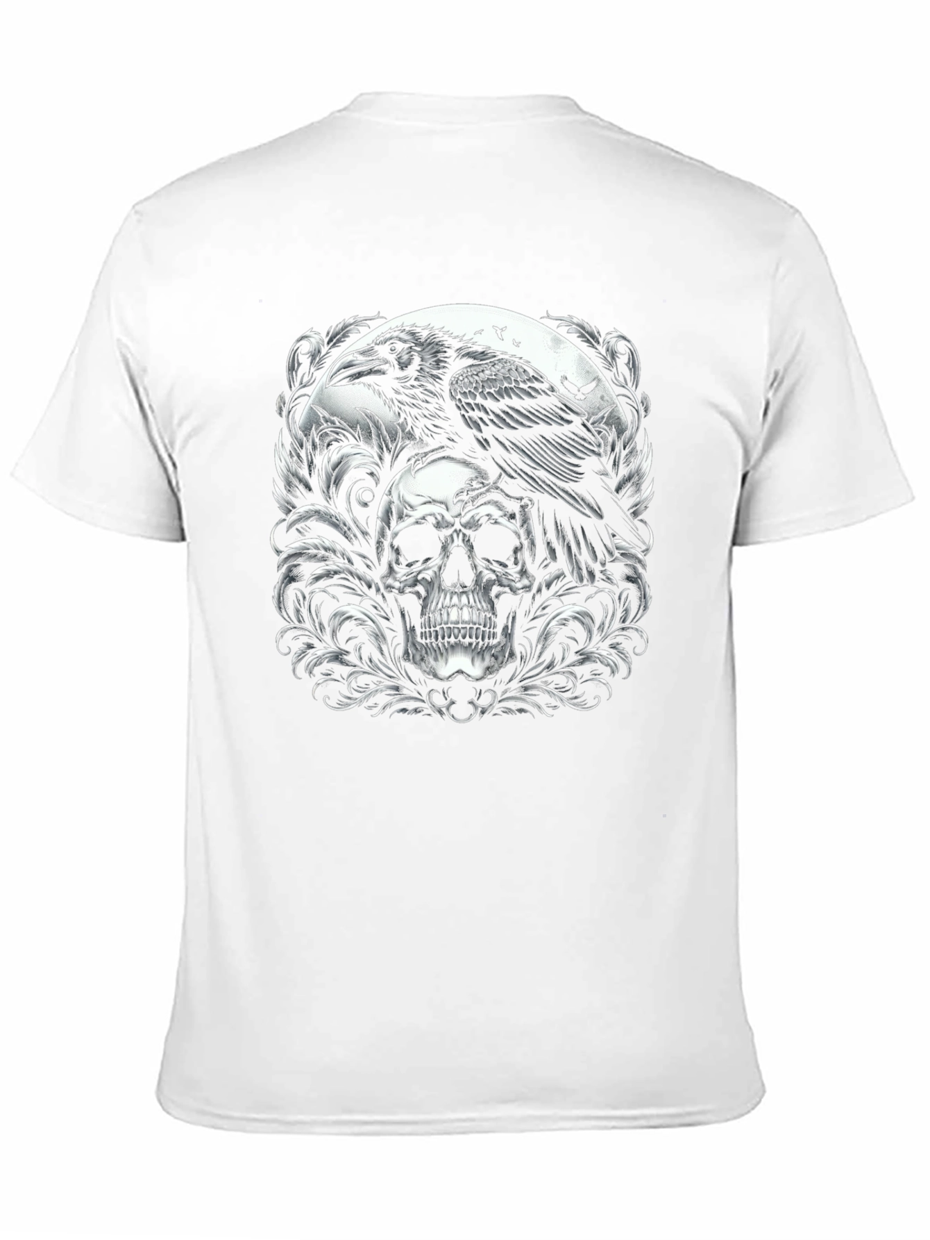 Raven Skull Graphic T-Shirt - Gothic Style