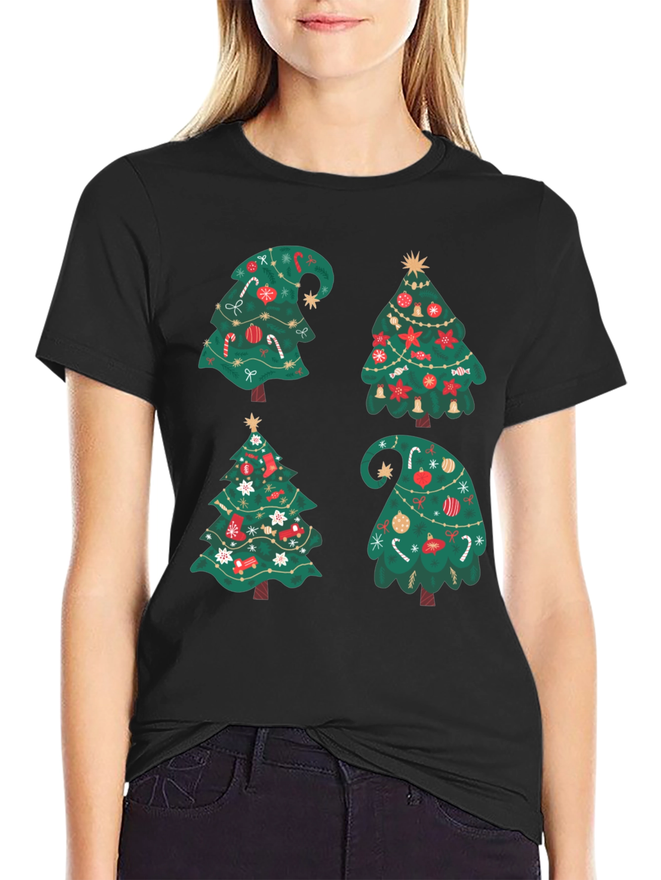 Festive Christmas Tree Graphic Tee - Holiday Cheer!