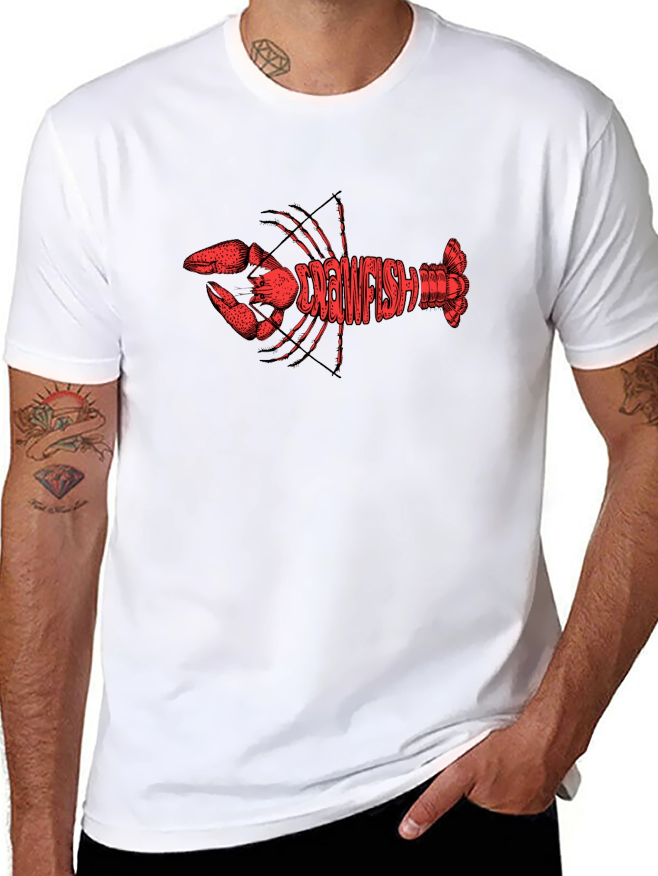 Crawfish Graphic Tee - Black Cotton T-Shirt
