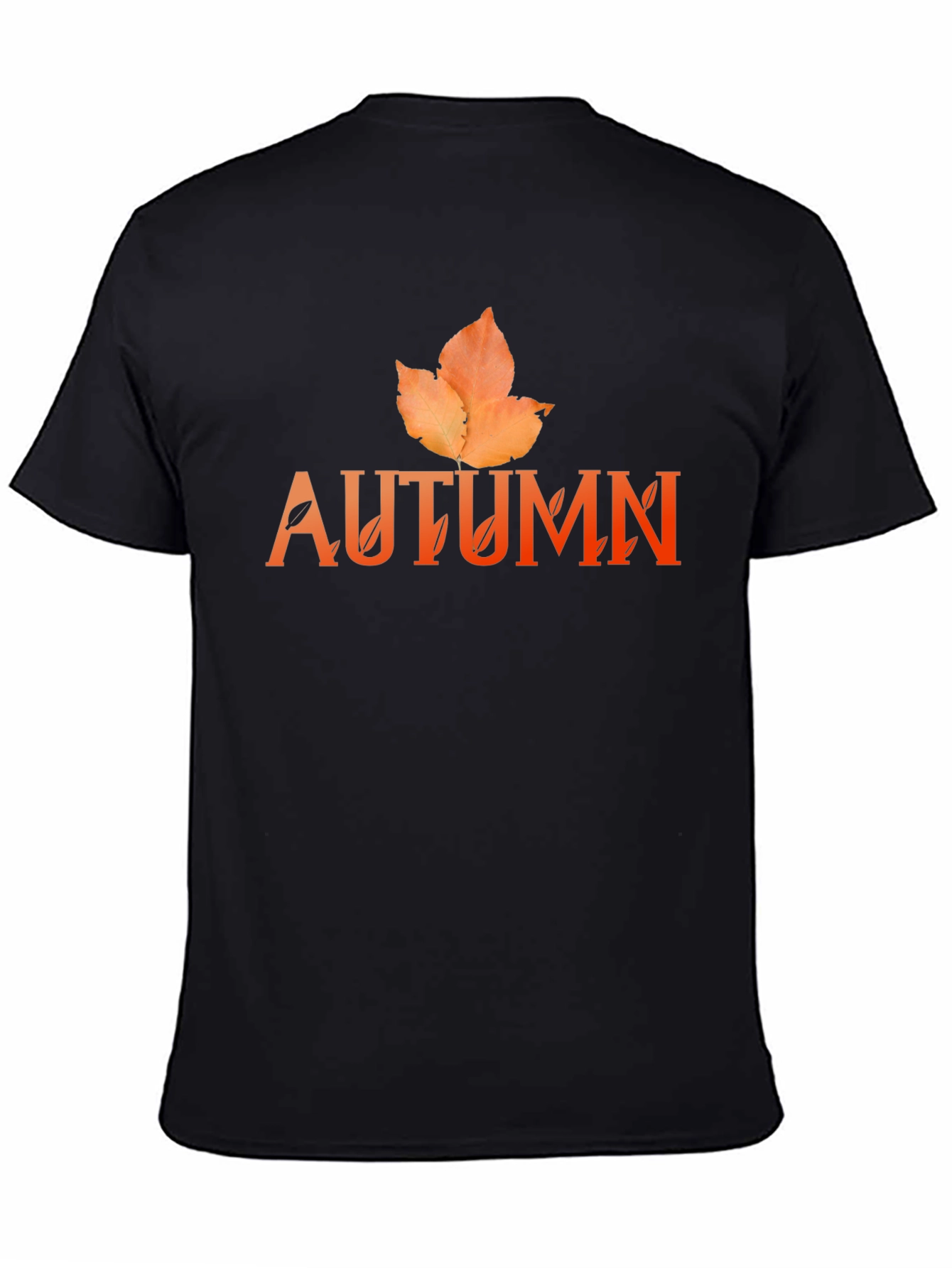 Autumn Leaf Graphic Black T-Shirt