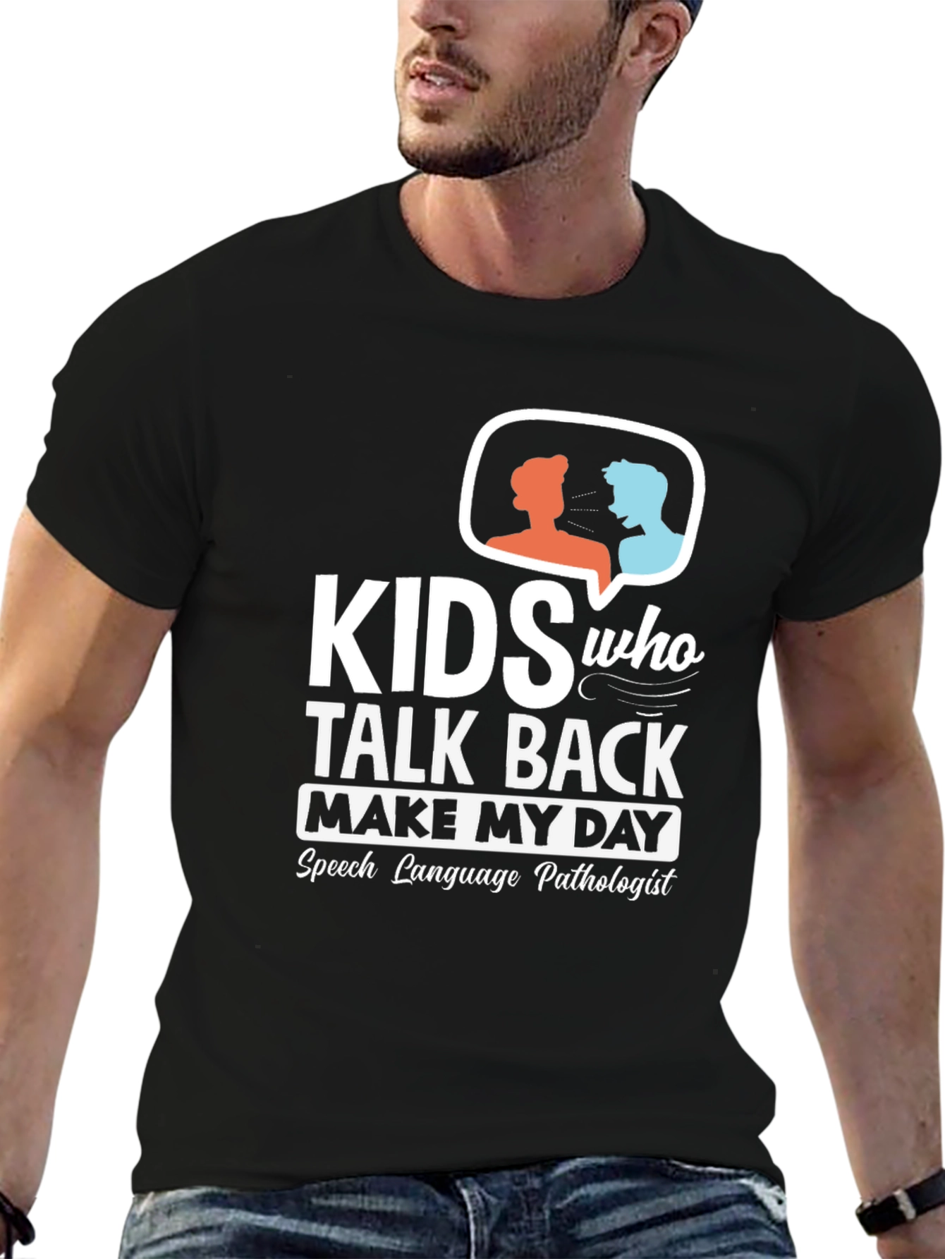 Kids Talk Back Speech Pathologist Black T-Shirt