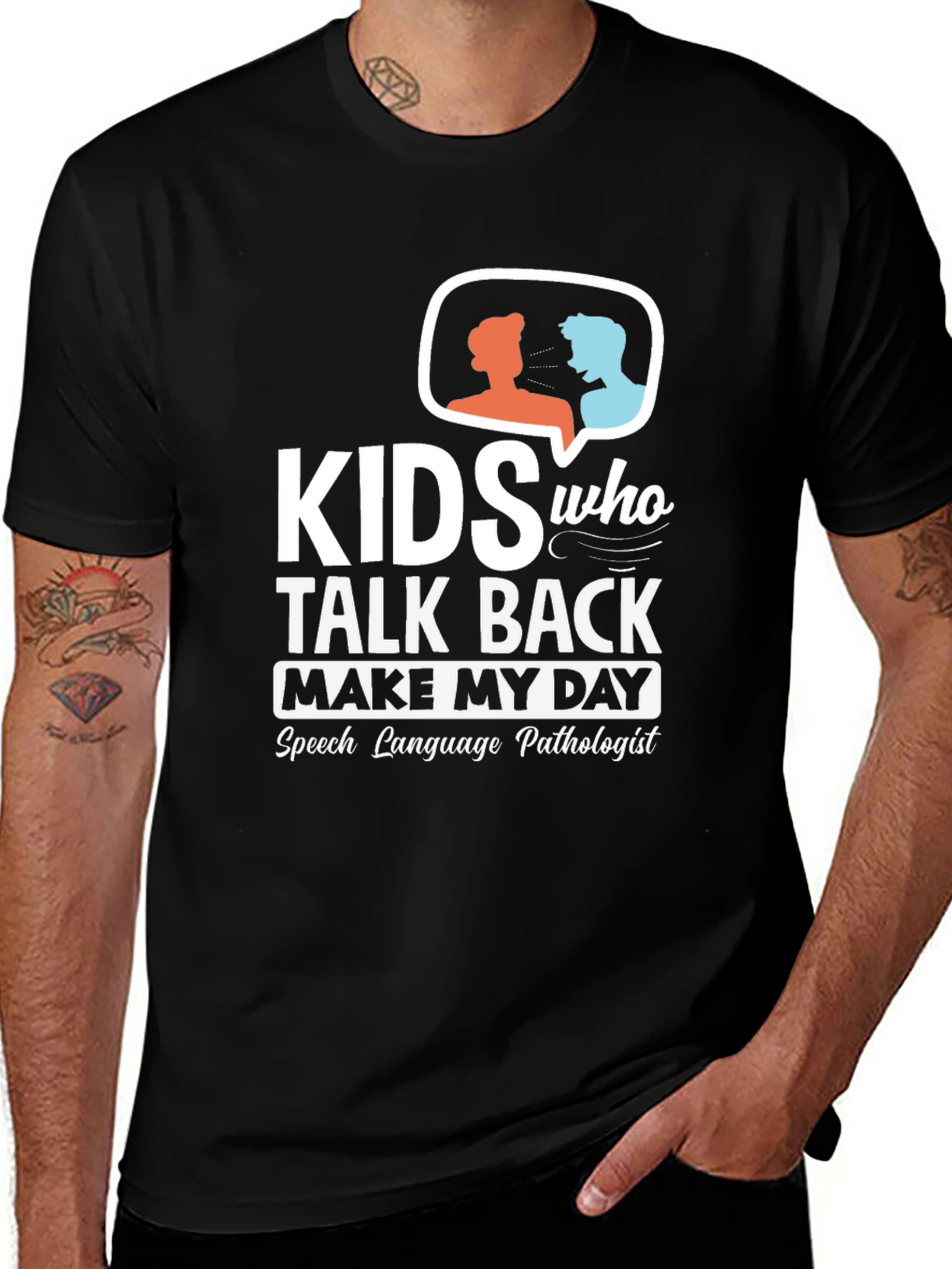 Kids Talk Back Speech Pathologist Black T-Shirt