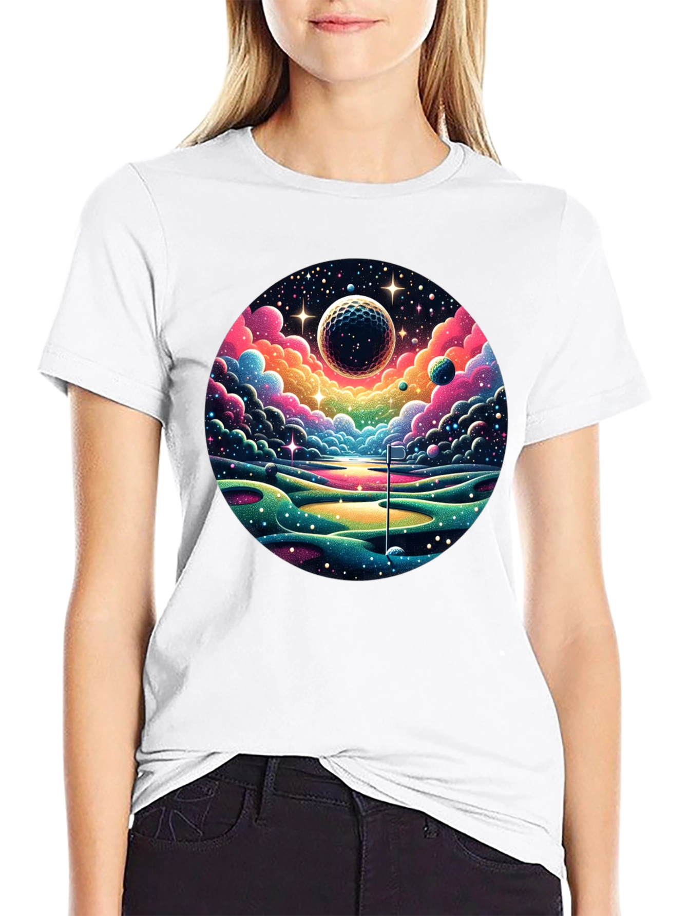 Cosmic Golf T-Shirt - Unique Space Design