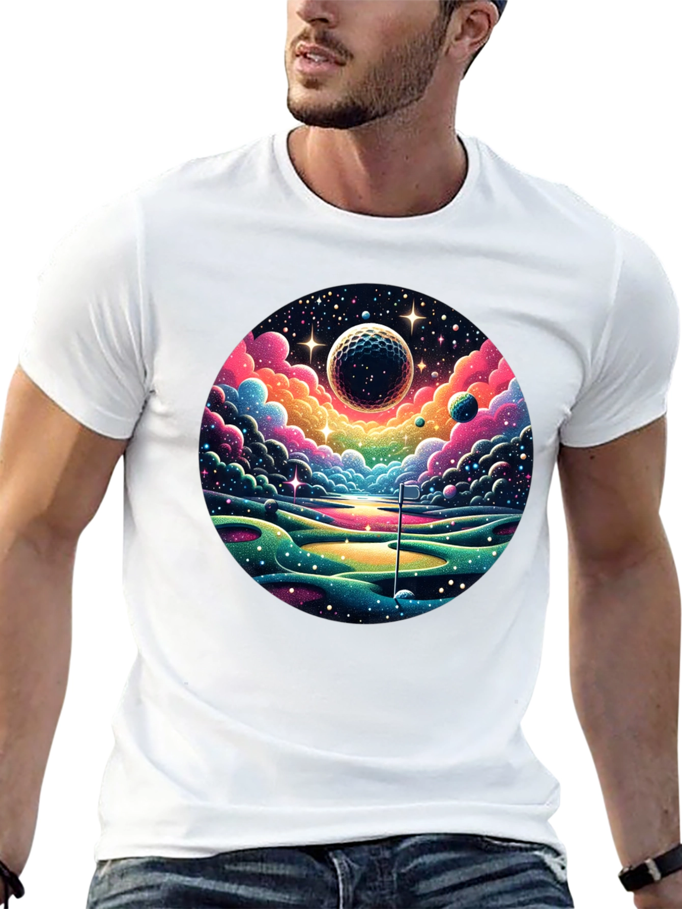 Cosmic Golf T-Shirt - Unique Space Design