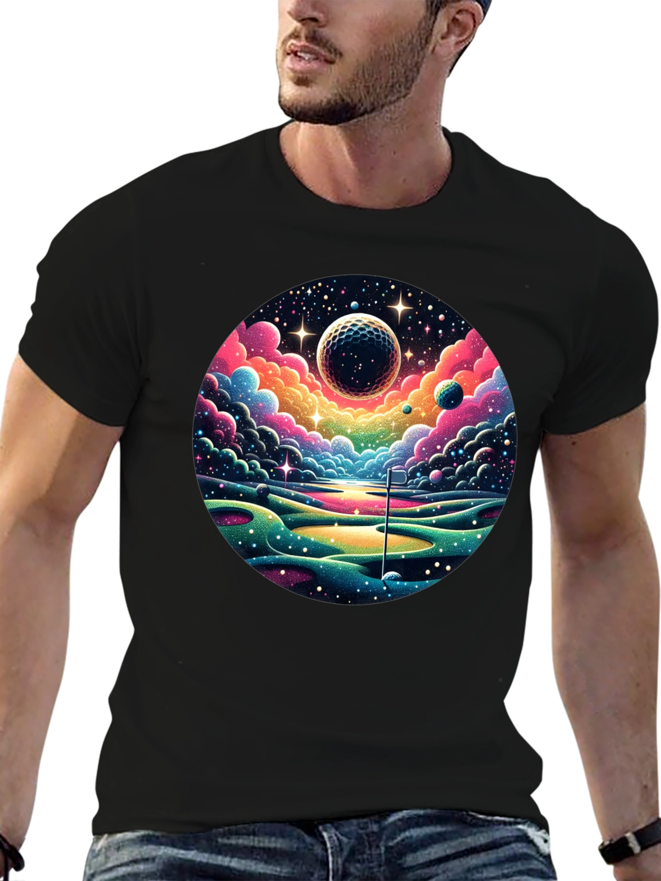 Cosmic Golf T-Shirt - Unique Space Design