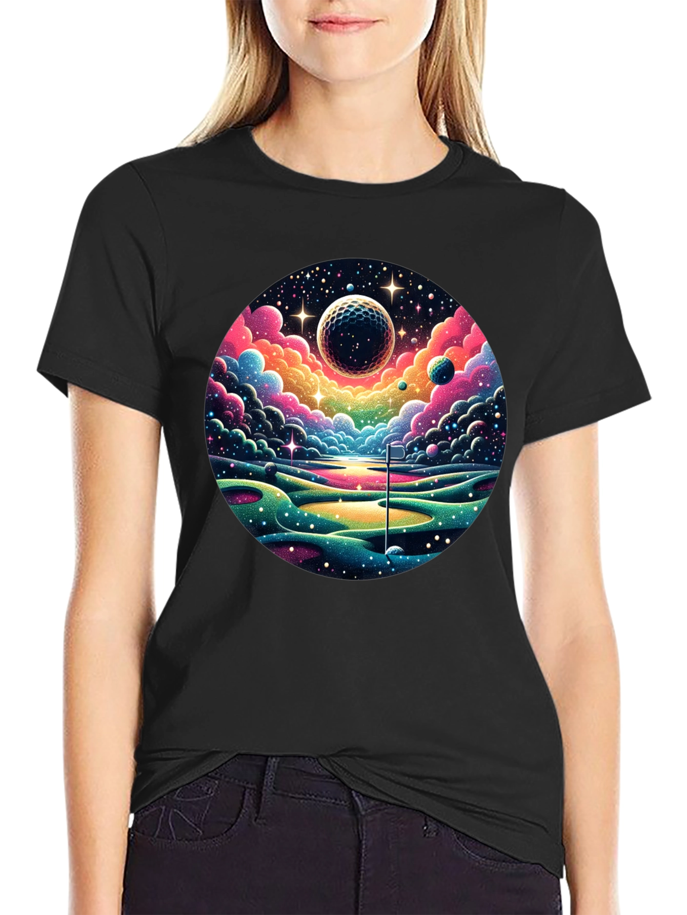 Cosmic Golf T-Shirt - Unique Space Design
