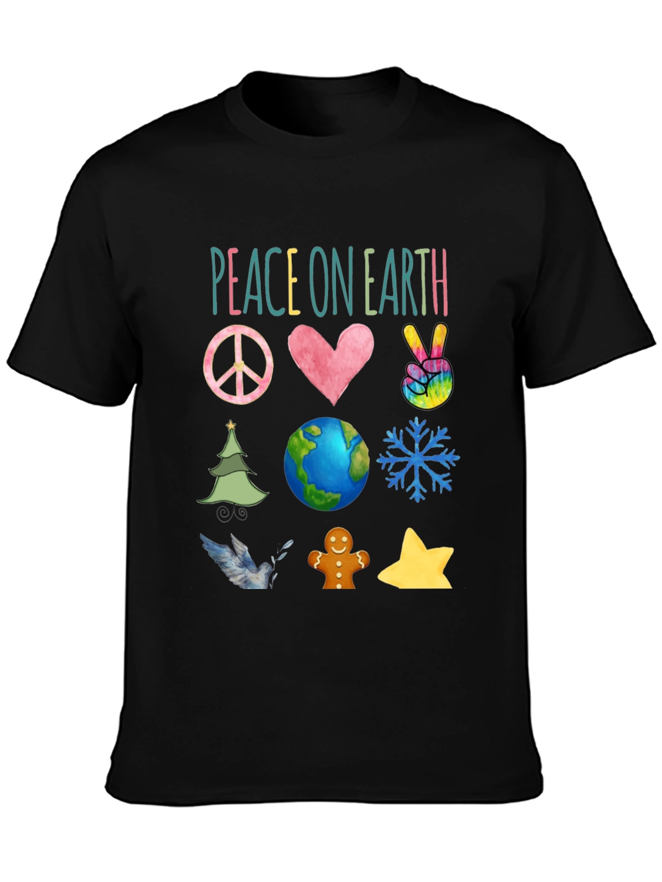 Peace on Earth Graphic Tee - Holiday Season Shirt