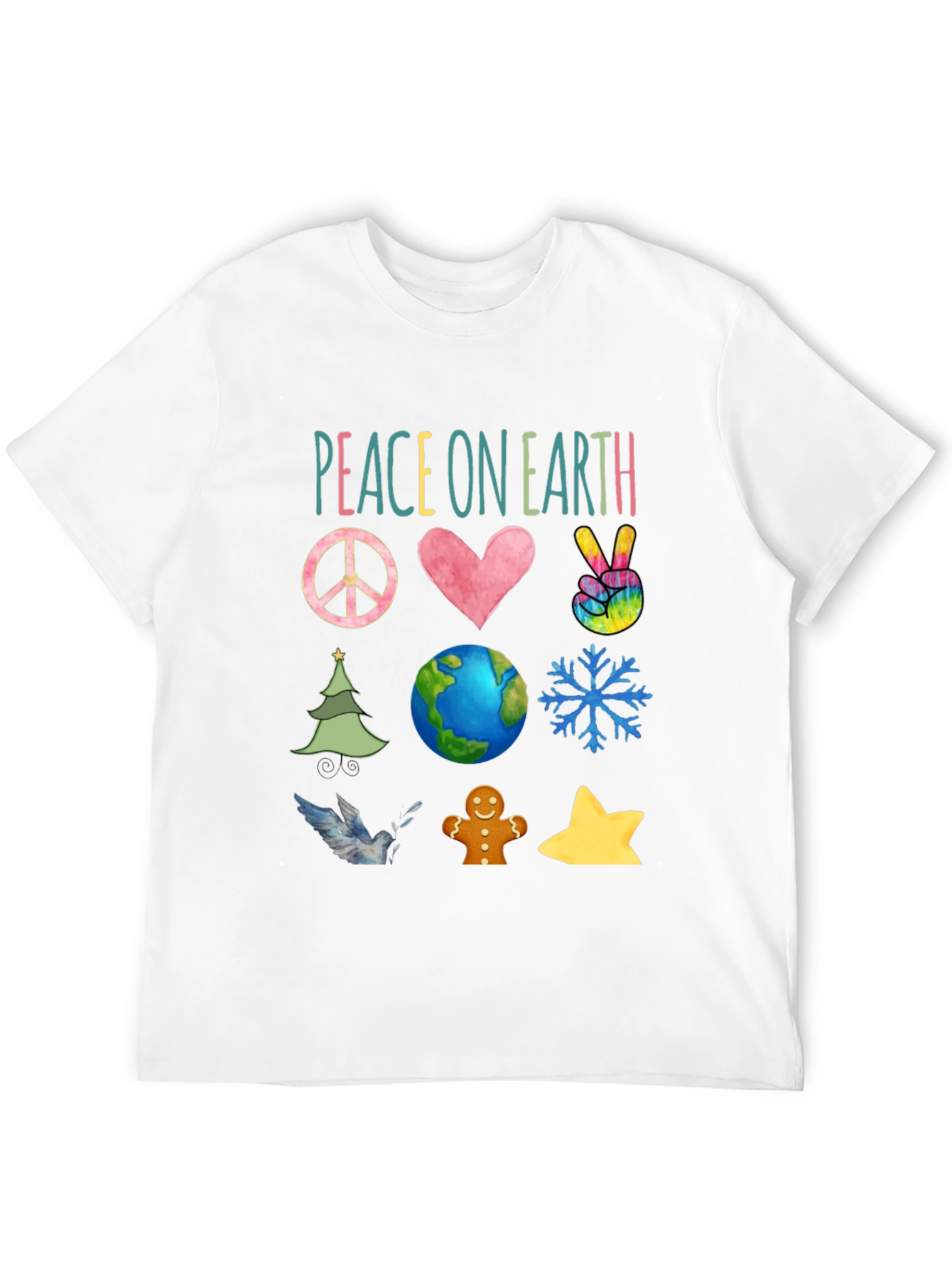 Peace on Earth Graphic Tee - Holiday Season Shirt