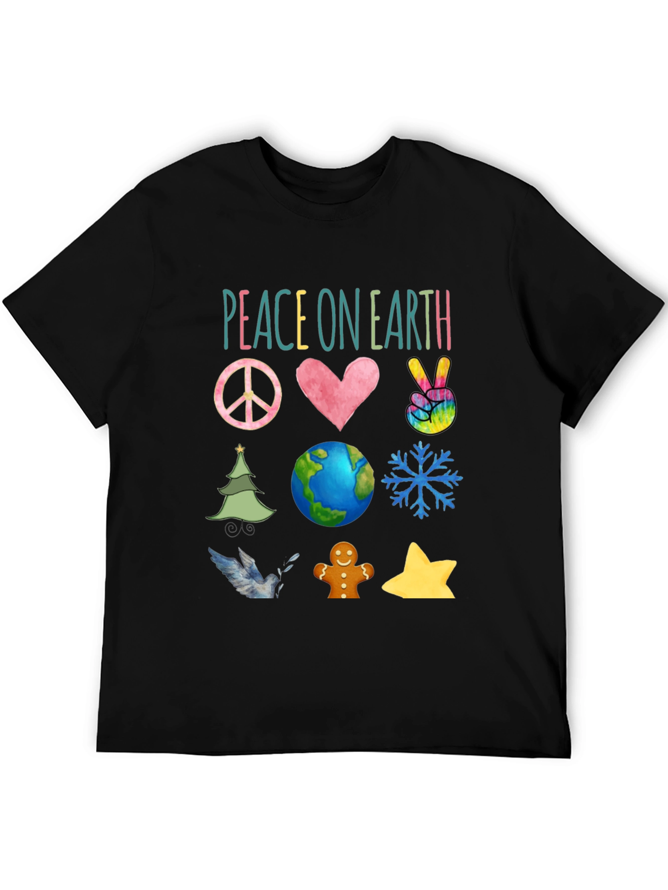 Peace on Earth Graphic Tee - Holiday Season Shirt