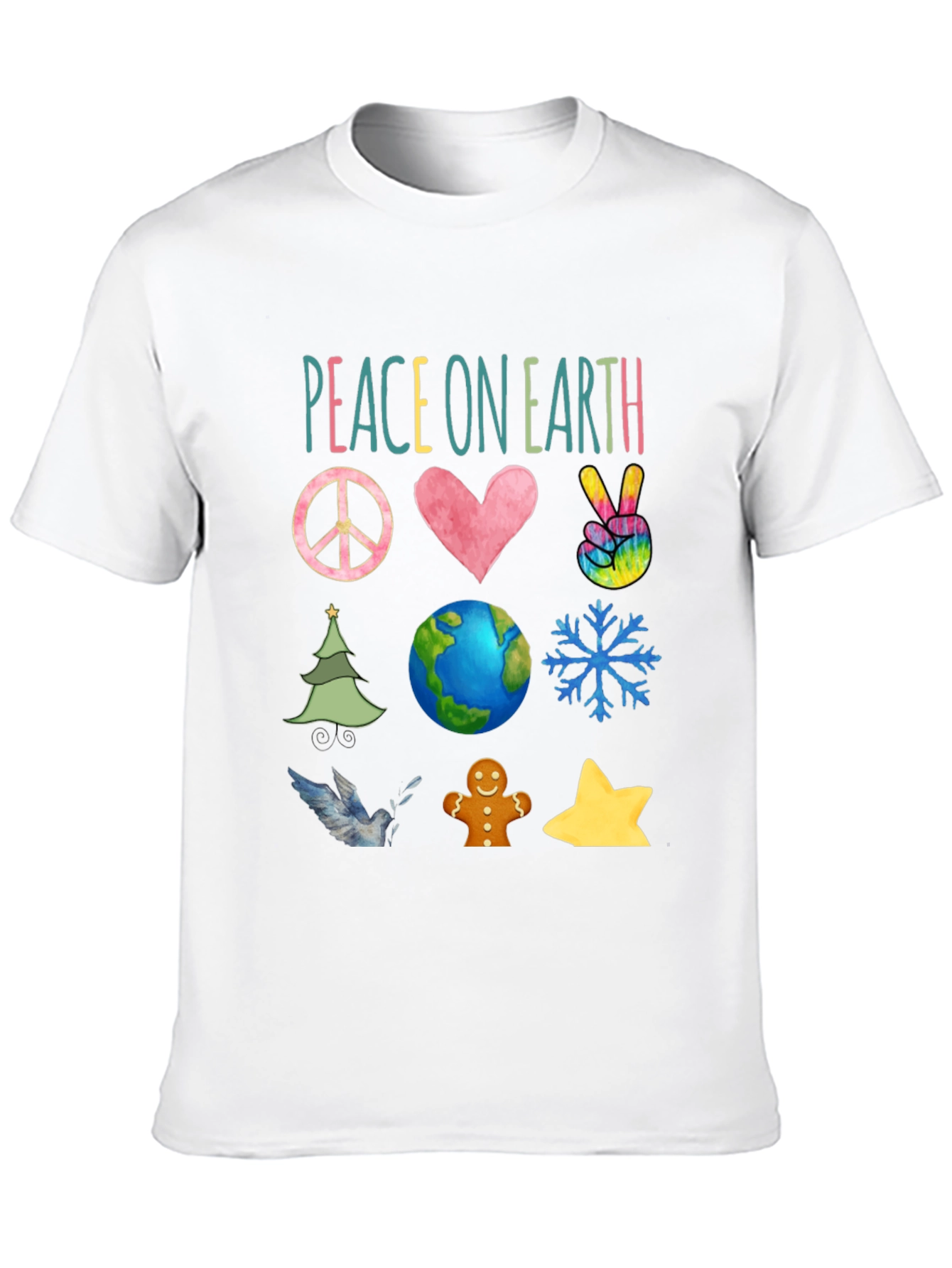 Peace on Earth Graphic Tee - Holiday Season Shirt