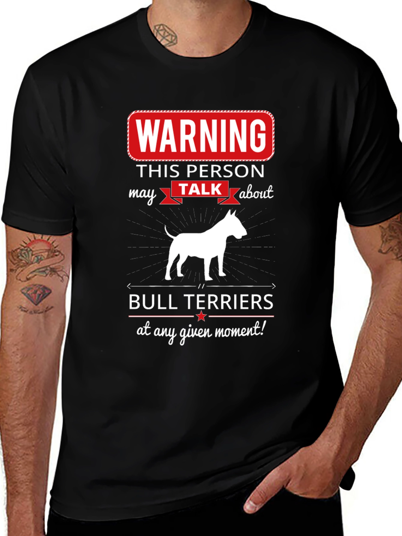 Bull Terrier Fan T-Shirt - Warning Graphic Tee