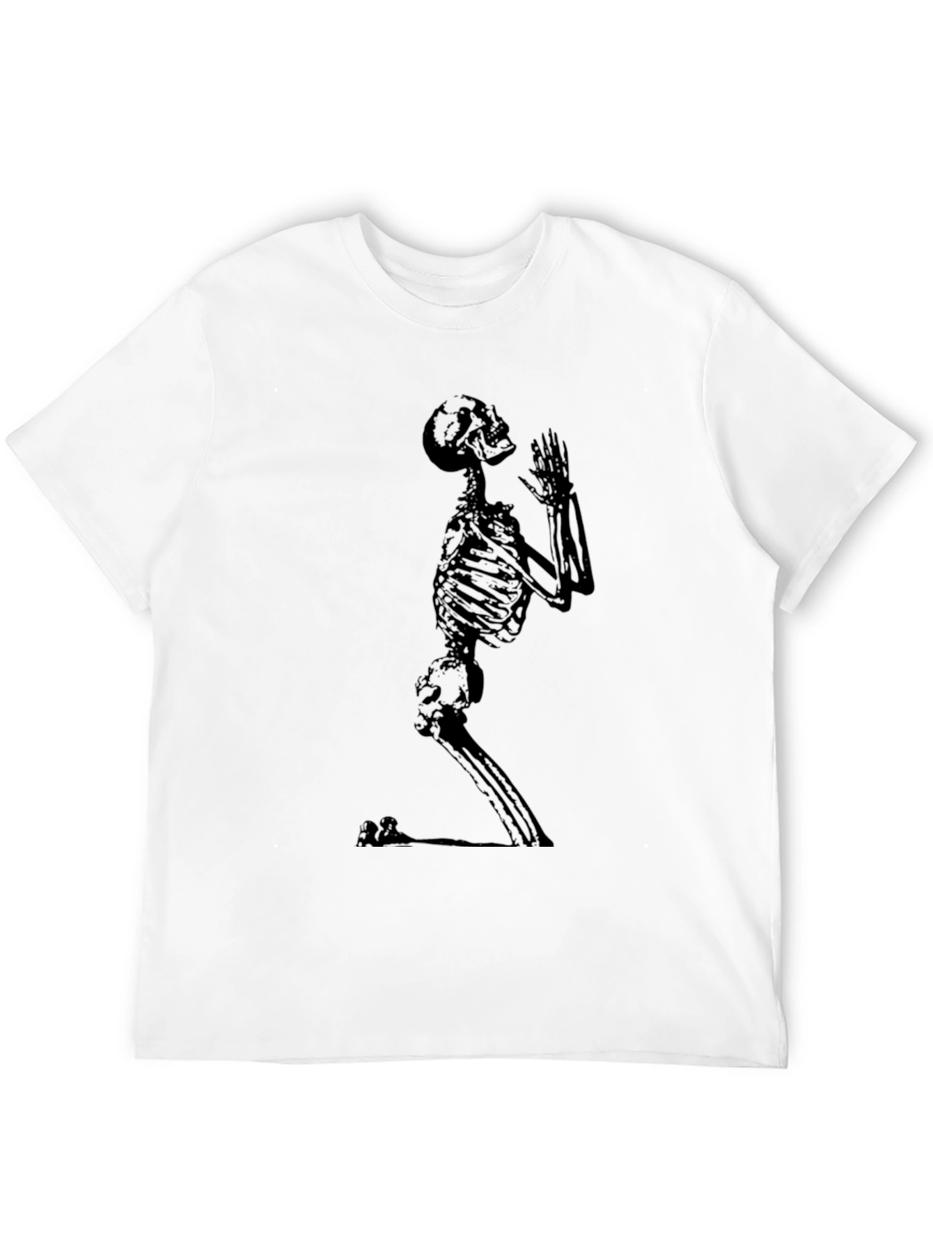 Praying Skeleton Graphic Tee - Black