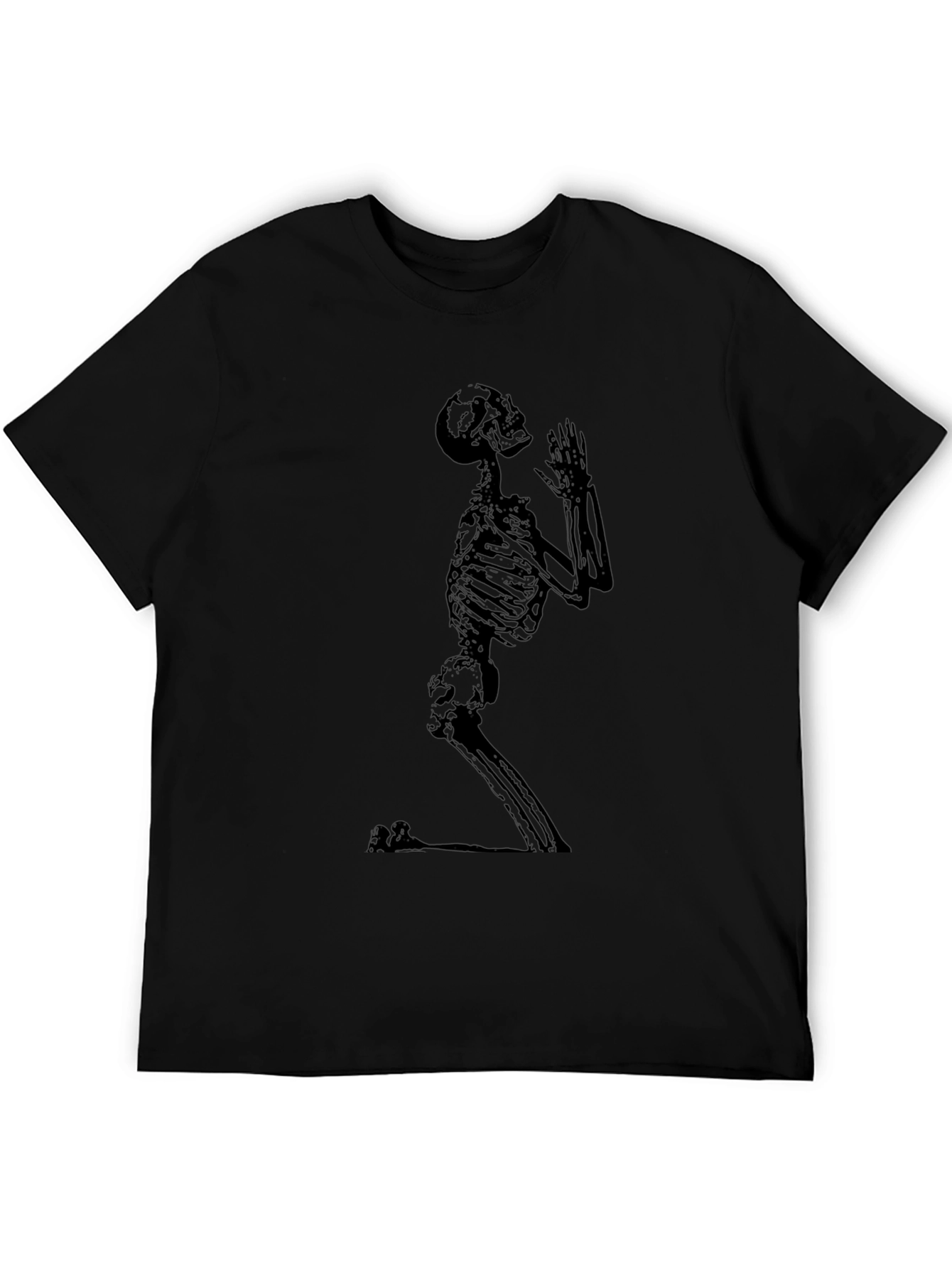 Praying Skeleton Graphic Tee - Black