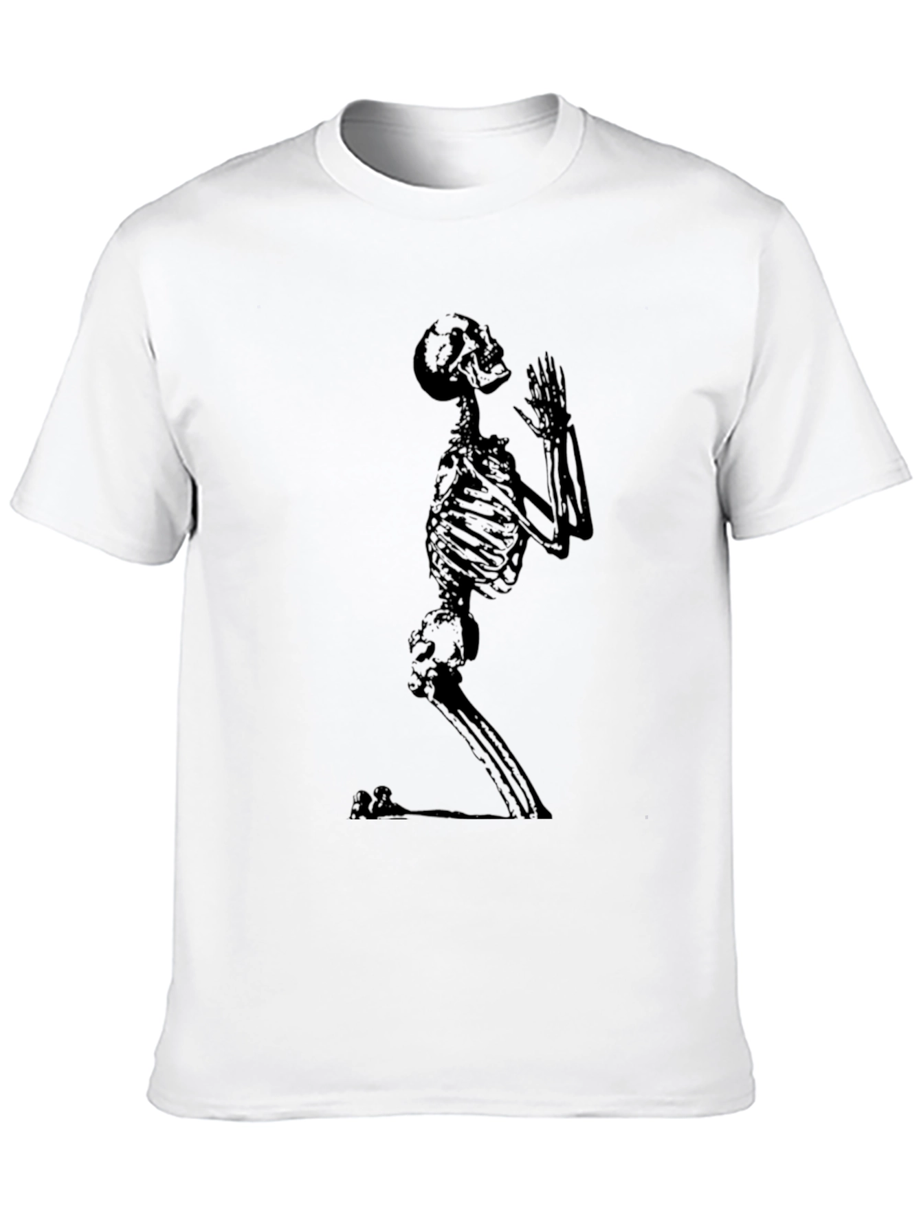Praying Skeleton Graphic Tee - Black