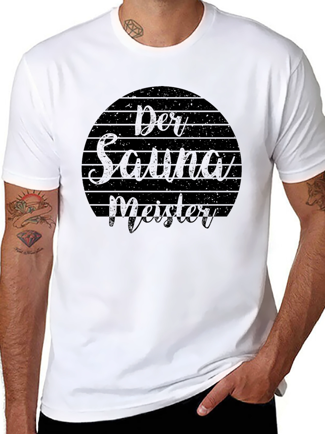 Der Sauna Meister Tee - Black Cotton T-Shirt