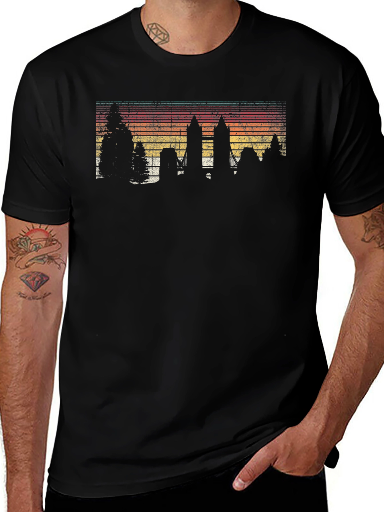 Retro Cityscape Graphic Tee