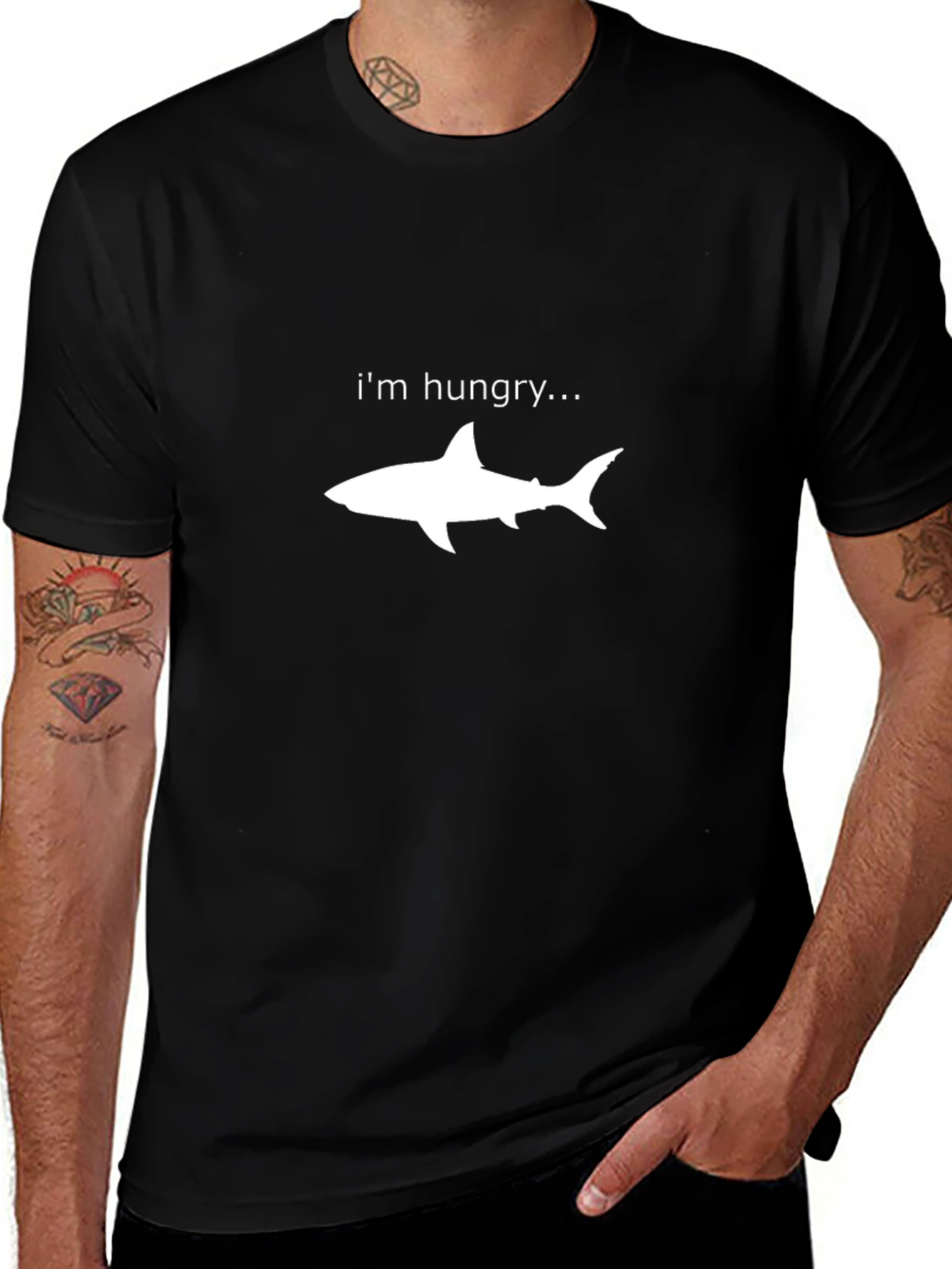 Hungry Shark Graphic Tee - Black